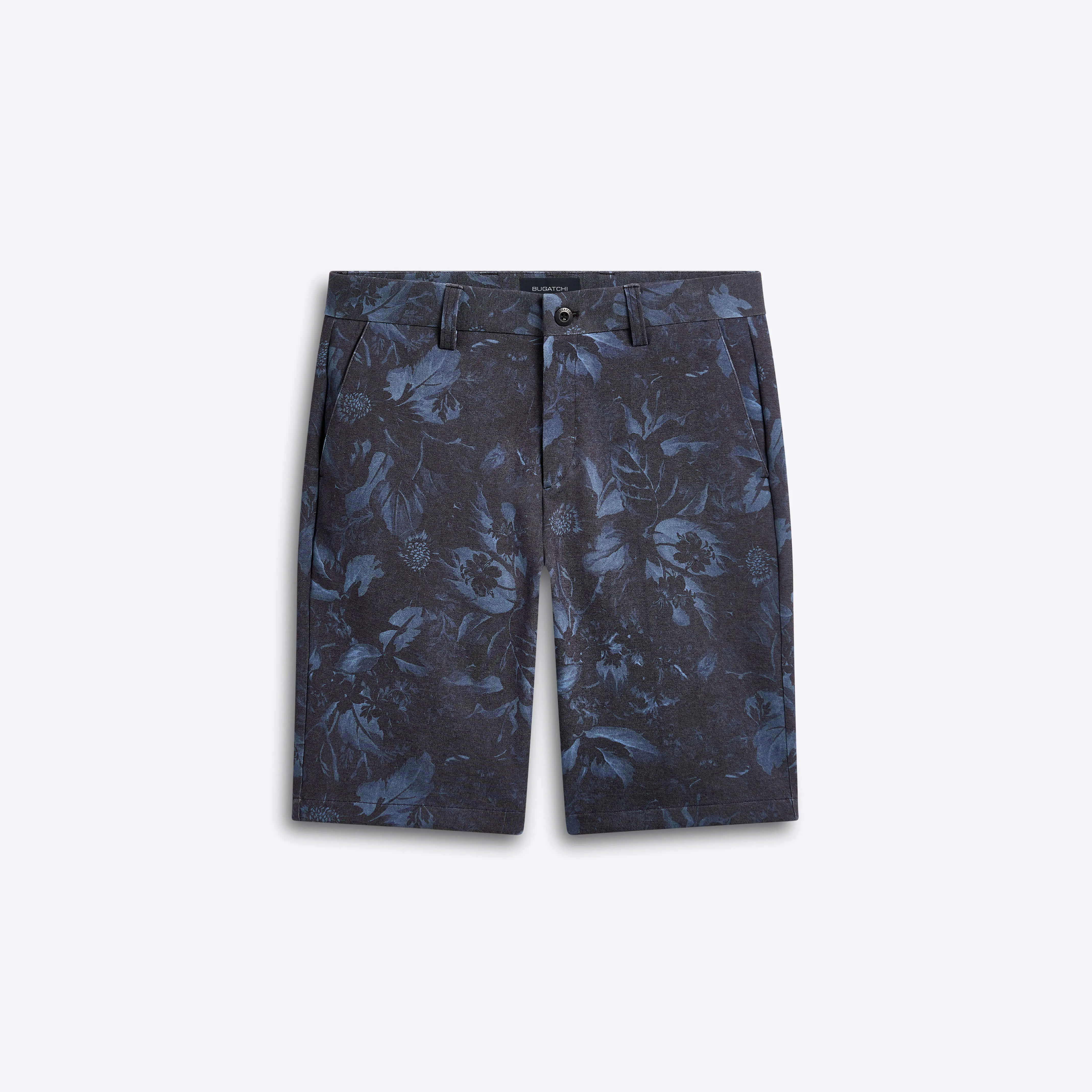 Theo Floral Indigo Print OoohCotton Shorts sold by Bugatchi