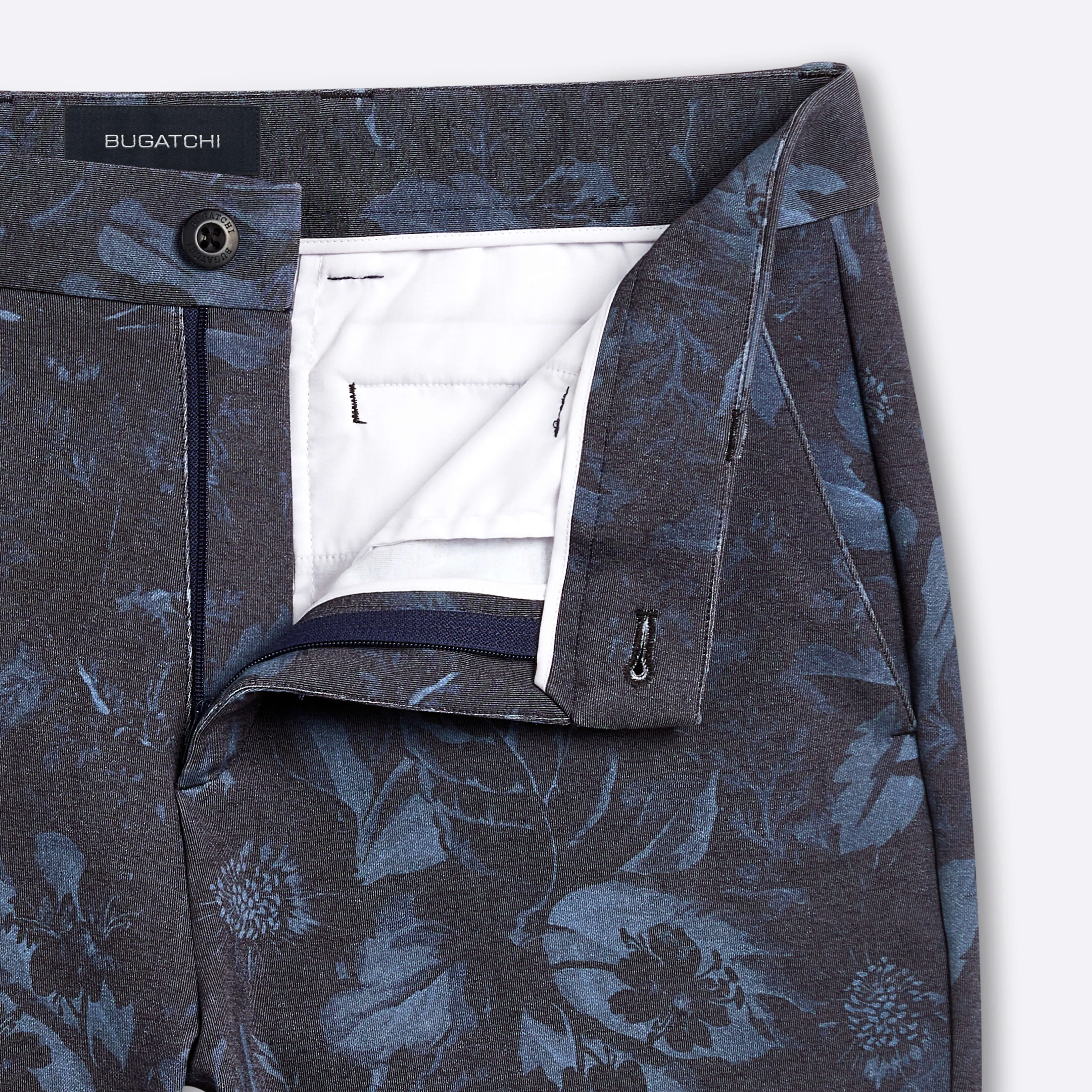 Theo Floral Indigo Print OoohCotton Shorts sold by Bugatchi product image thumbnail 3