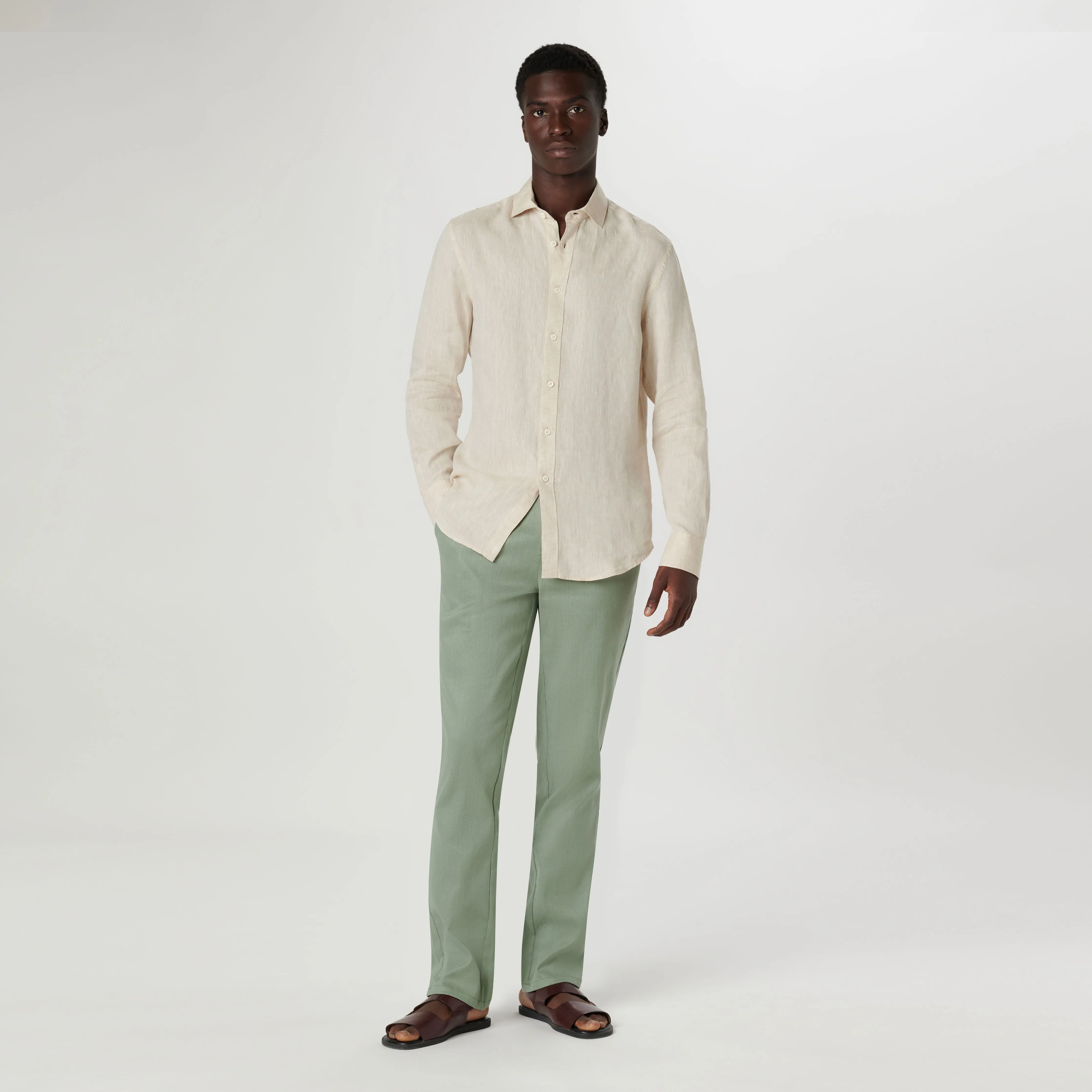 Axel Solid Linen Shirt sold by Bugatchi product image thumbnail 5