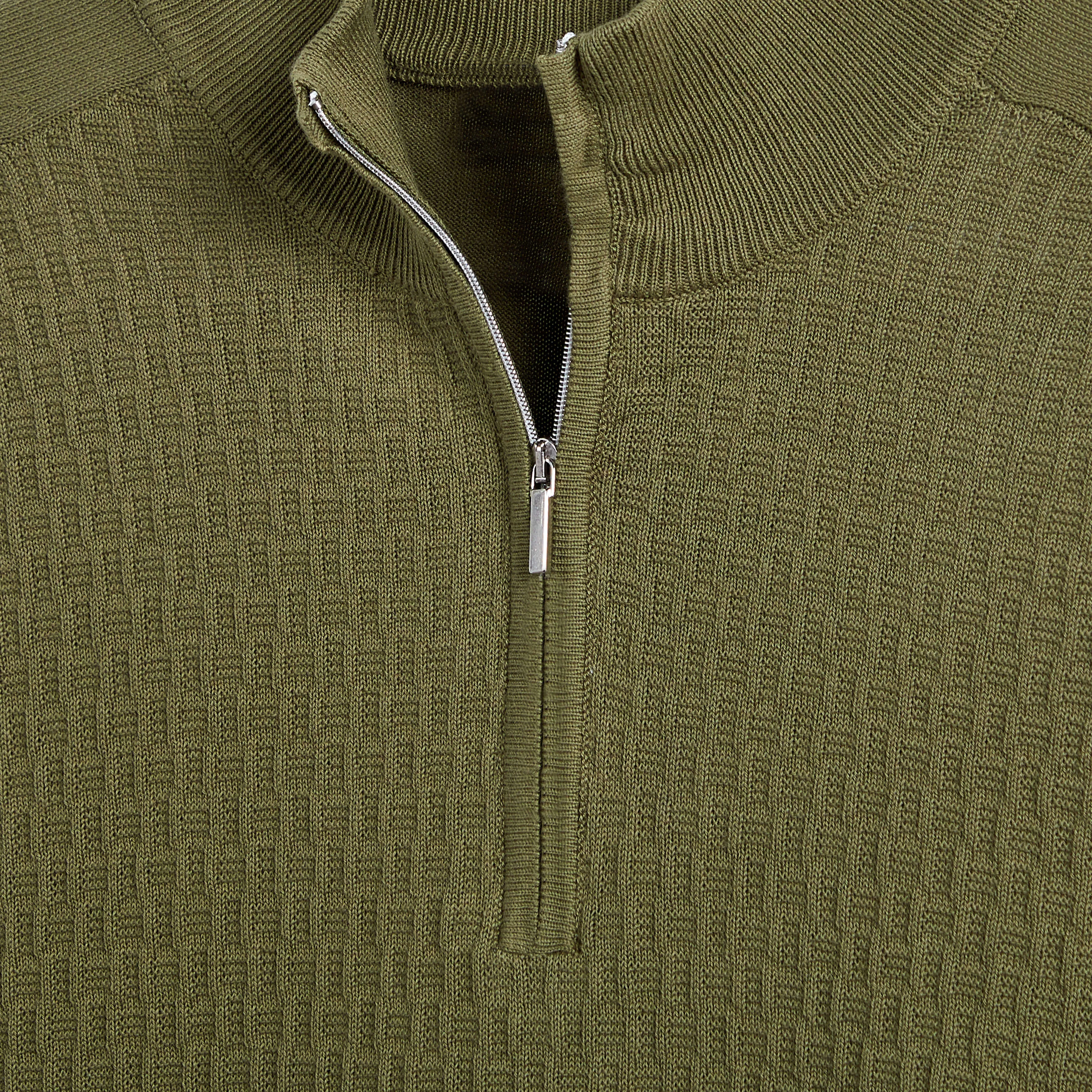 Basketweave Quarter Zip Mock Neck Sweater sold by Bugatchi product image thumbnail 2