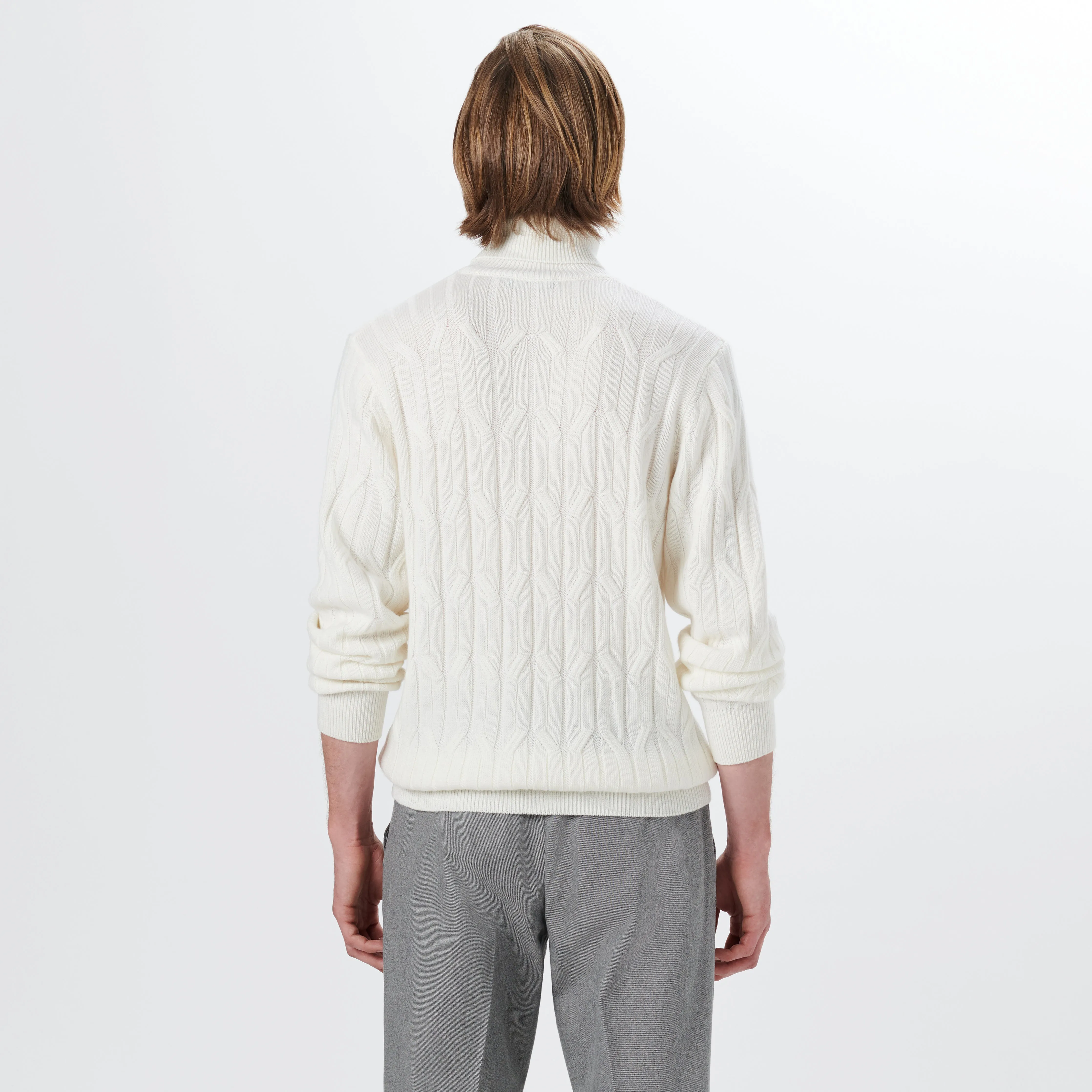 Turtle Neck Cable Jacquard Sweater sold by Bugatchi product image thumbnail 4