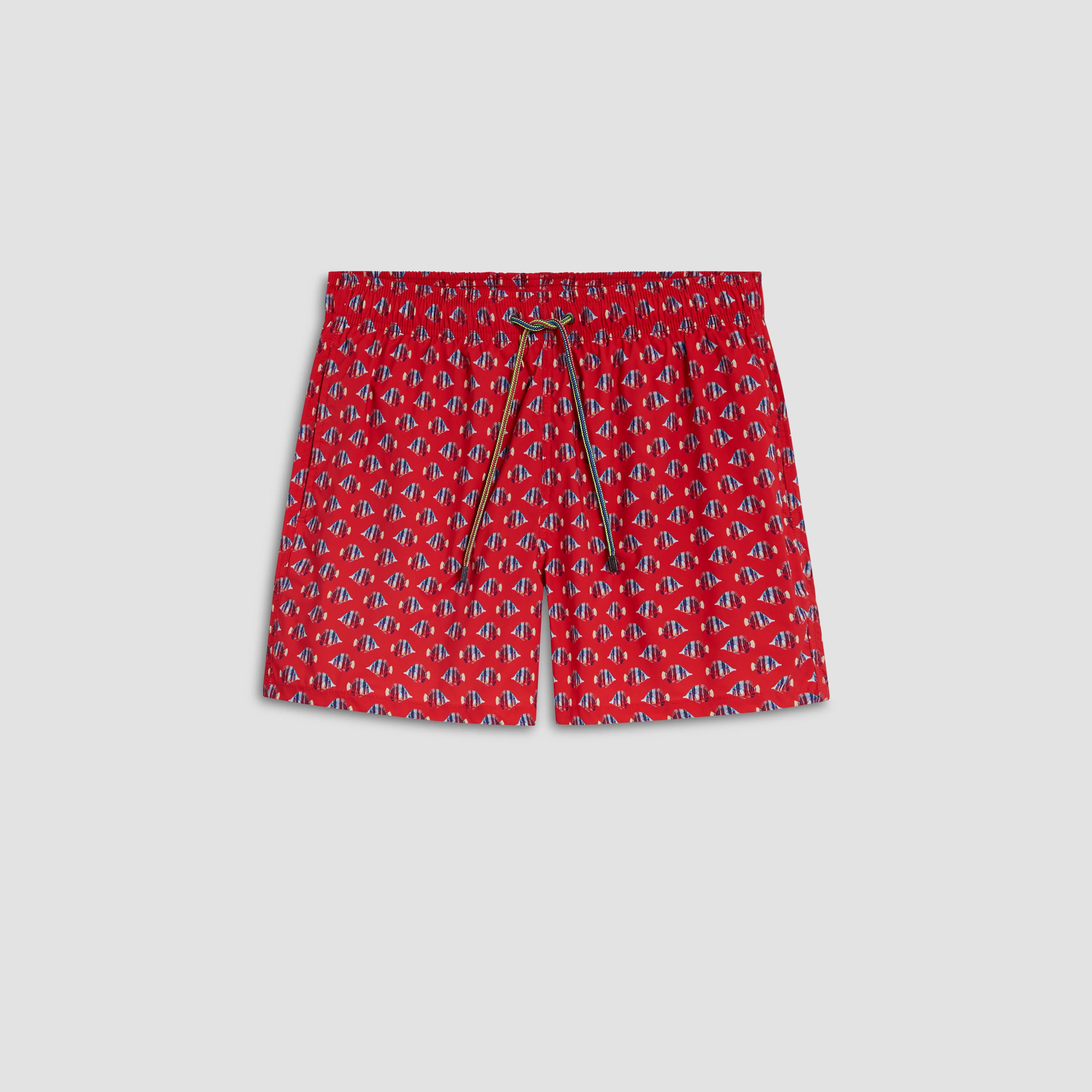 Archer Striped Fish Swim Trunks sold by Bugatchi
