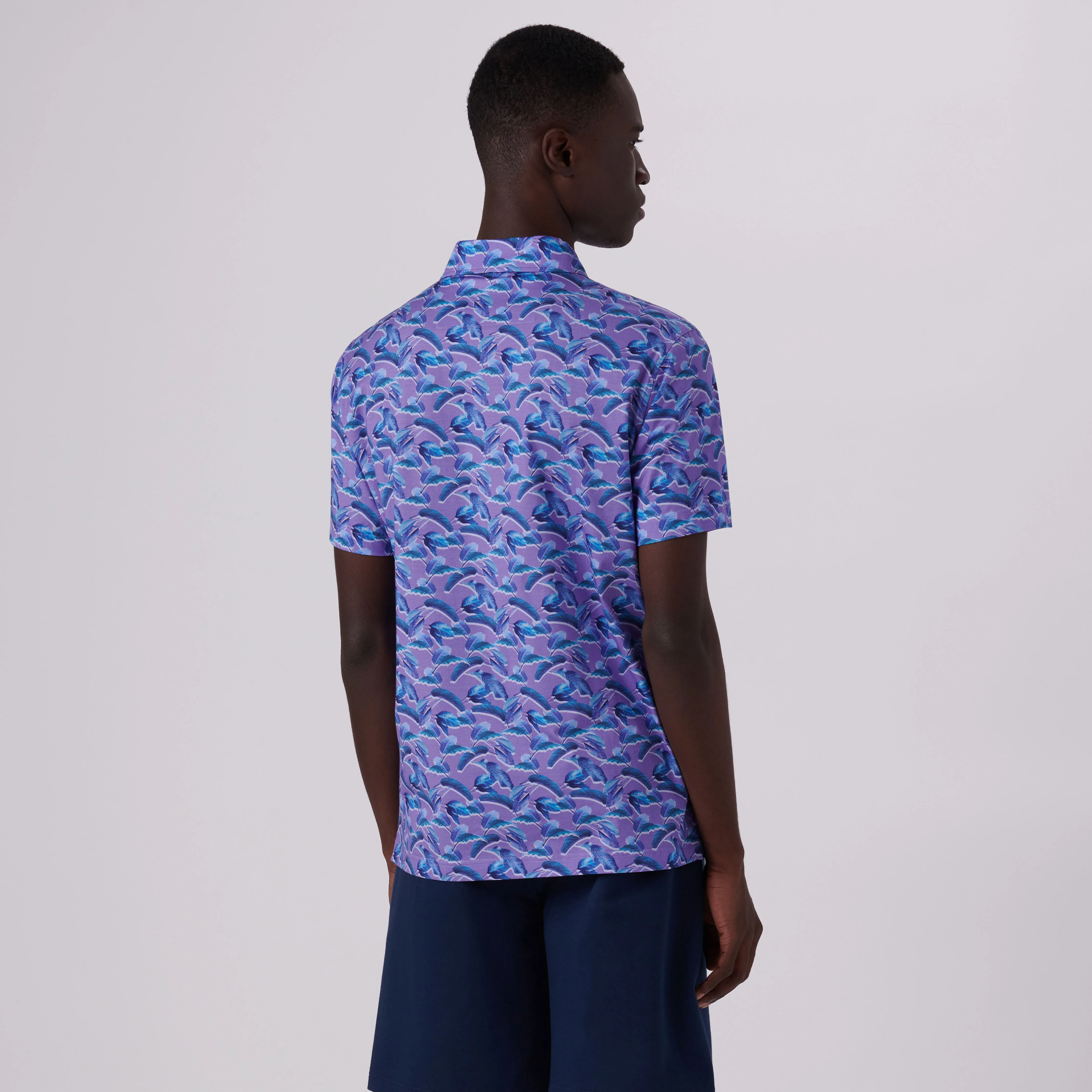 Victor Leaf Print OoohCotton Polo sold by Bugatchi product image thumbnail 4