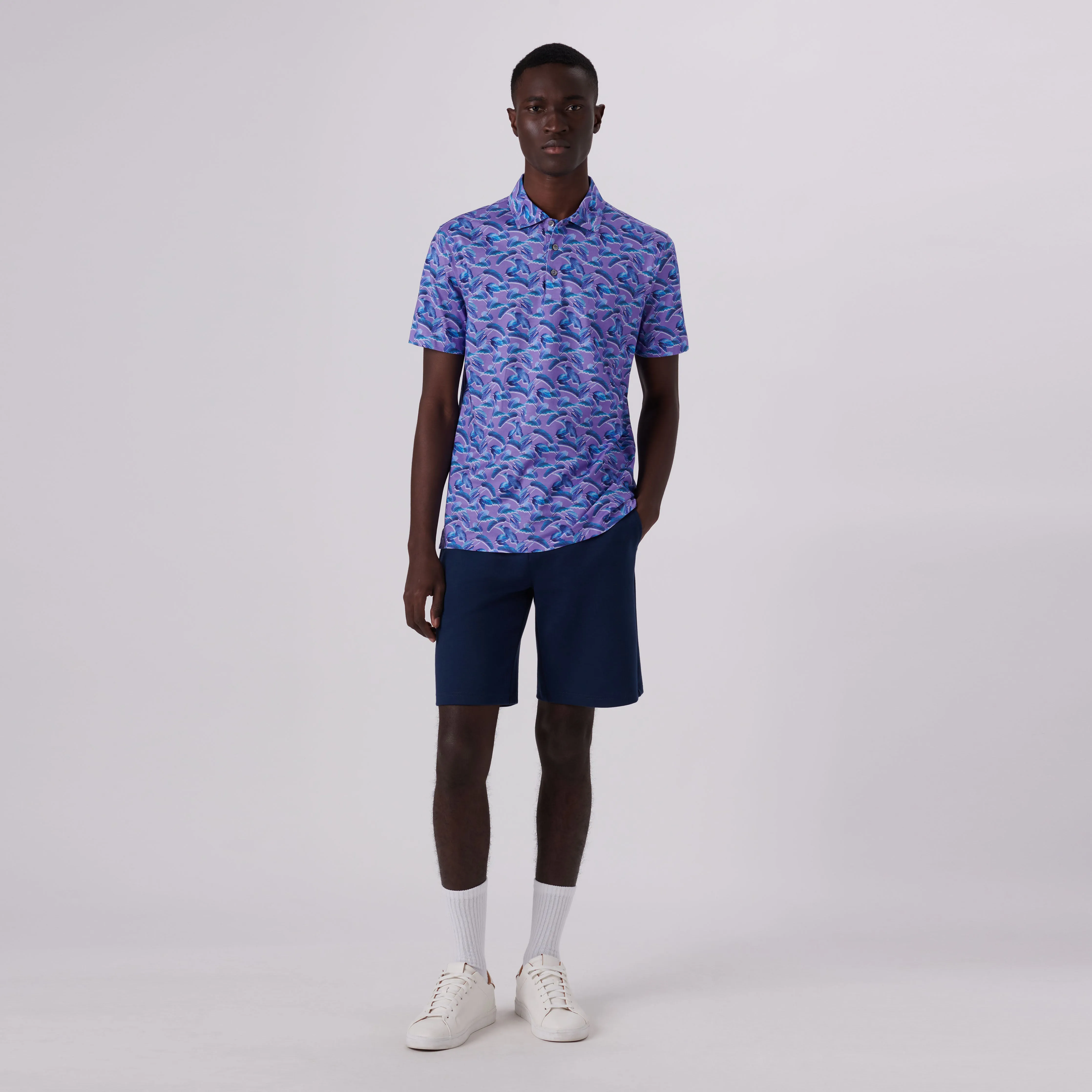Victor Leaf Print OoohCotton Polo sold by Bugatchi product image thumbnail 5