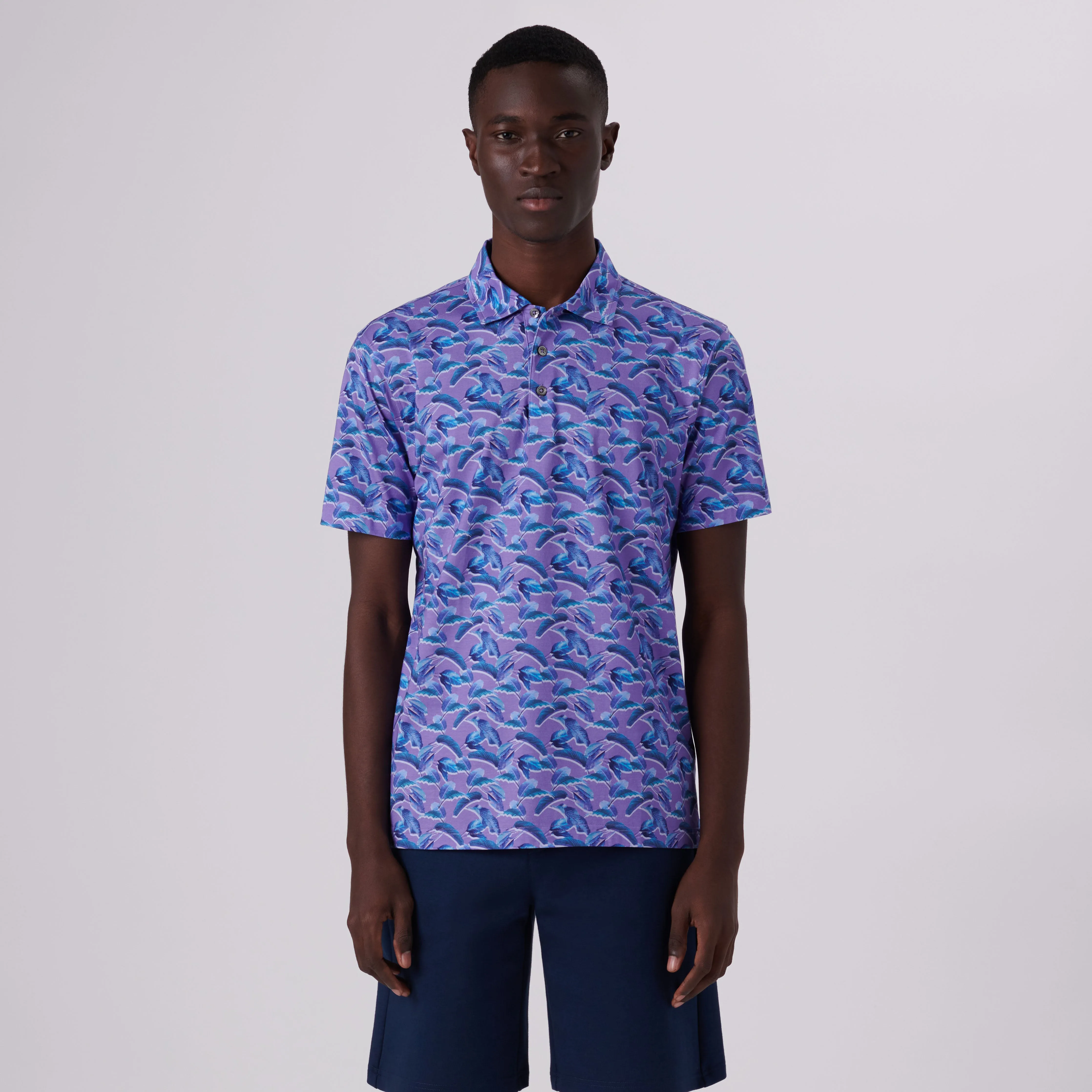 Victor Leaf Print OoohCotton Polo sold by Bugatchi product image thumbnail 2