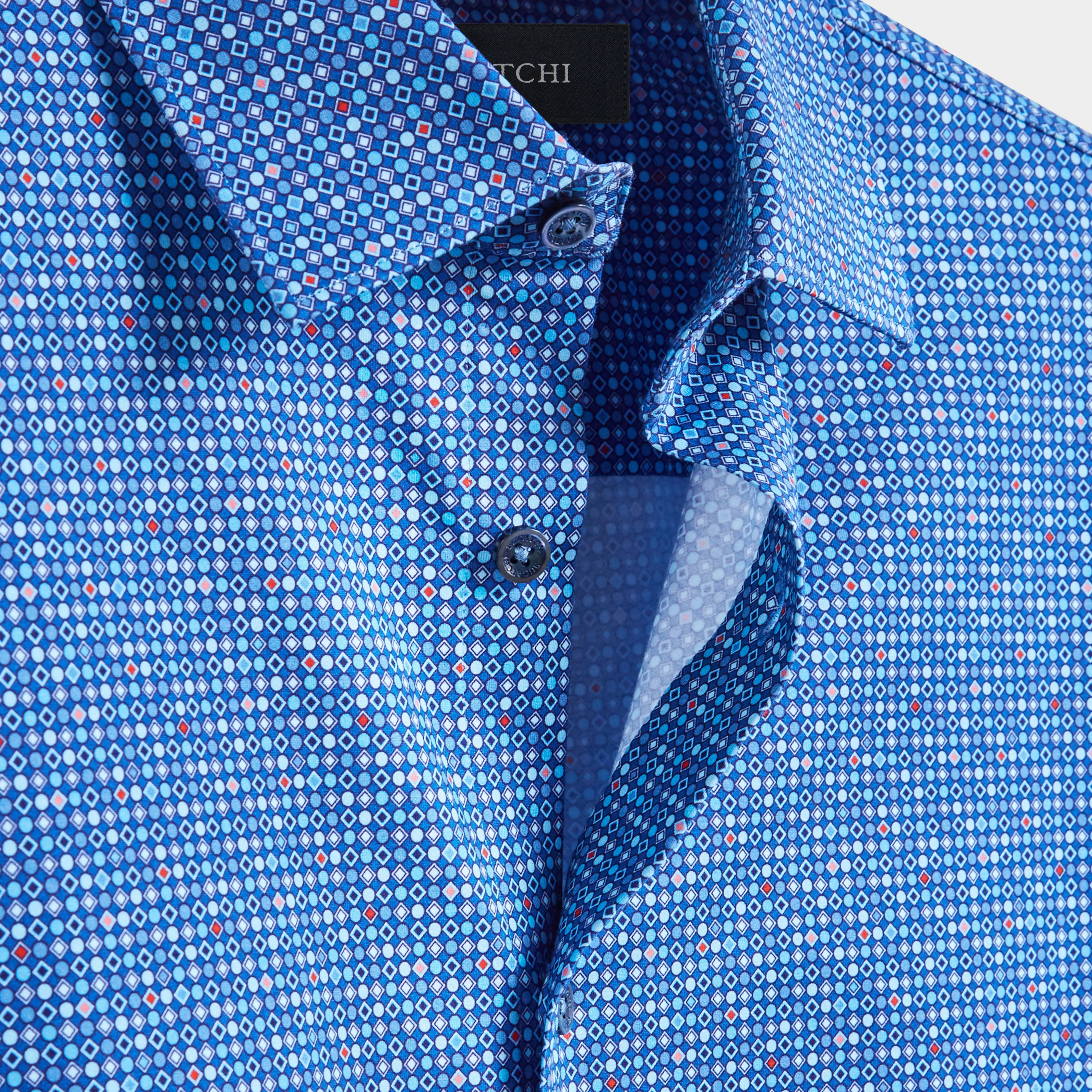Miles Mosaic OoohCotton Short Sleeve Shirt sold by Bugatchi product image thumbnail 2