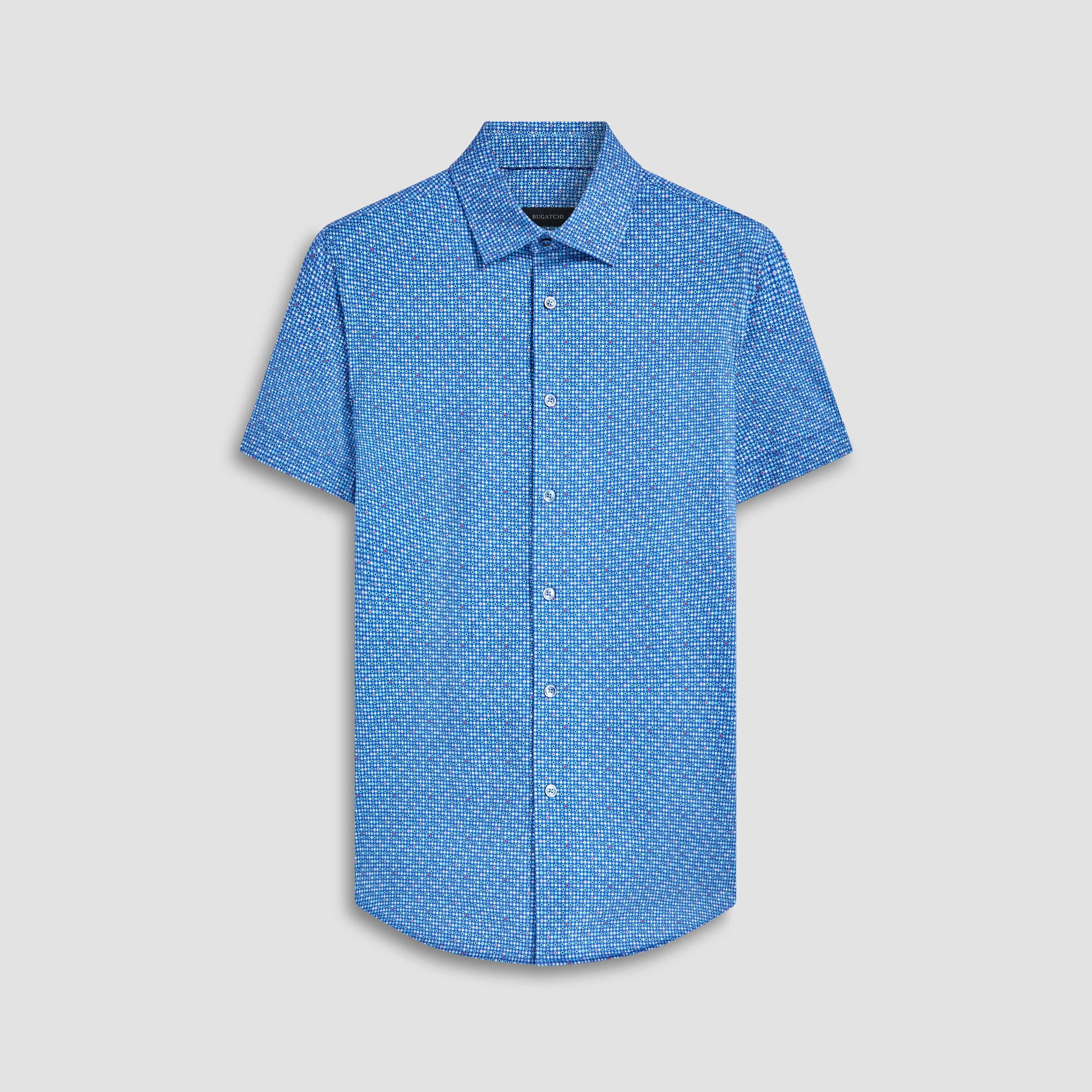 Miles Mosaic OoohCotton Short Sleeve Shirt sold by Bugatchi
