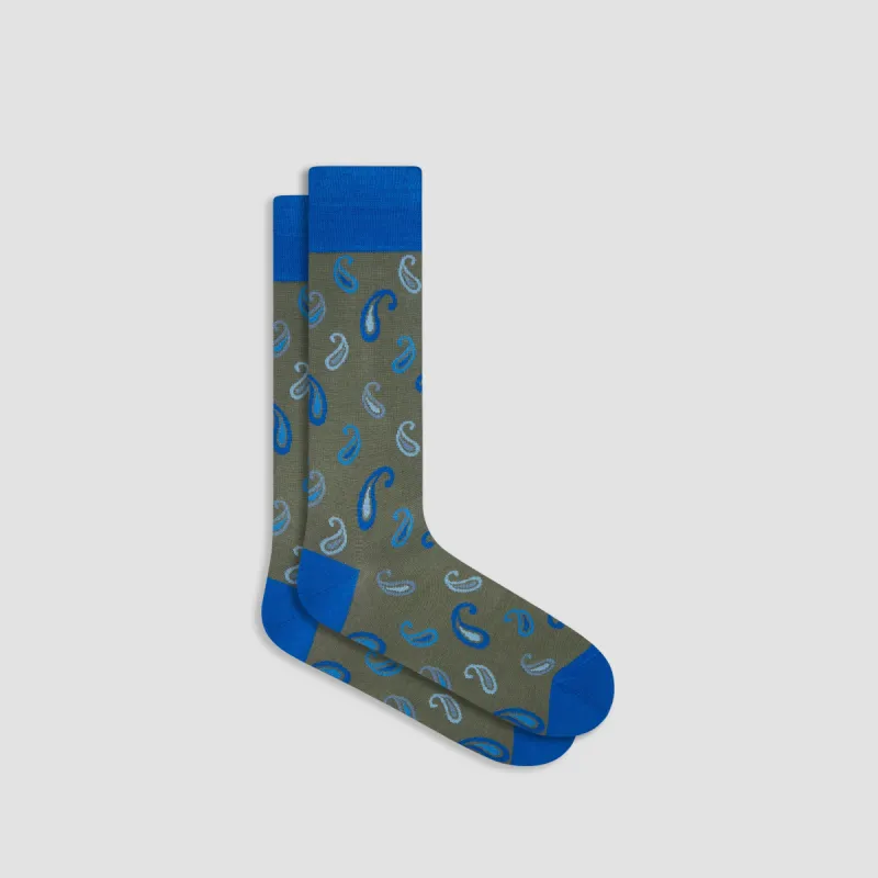 Paisley Mid-Calf Socks made by Bugatchi