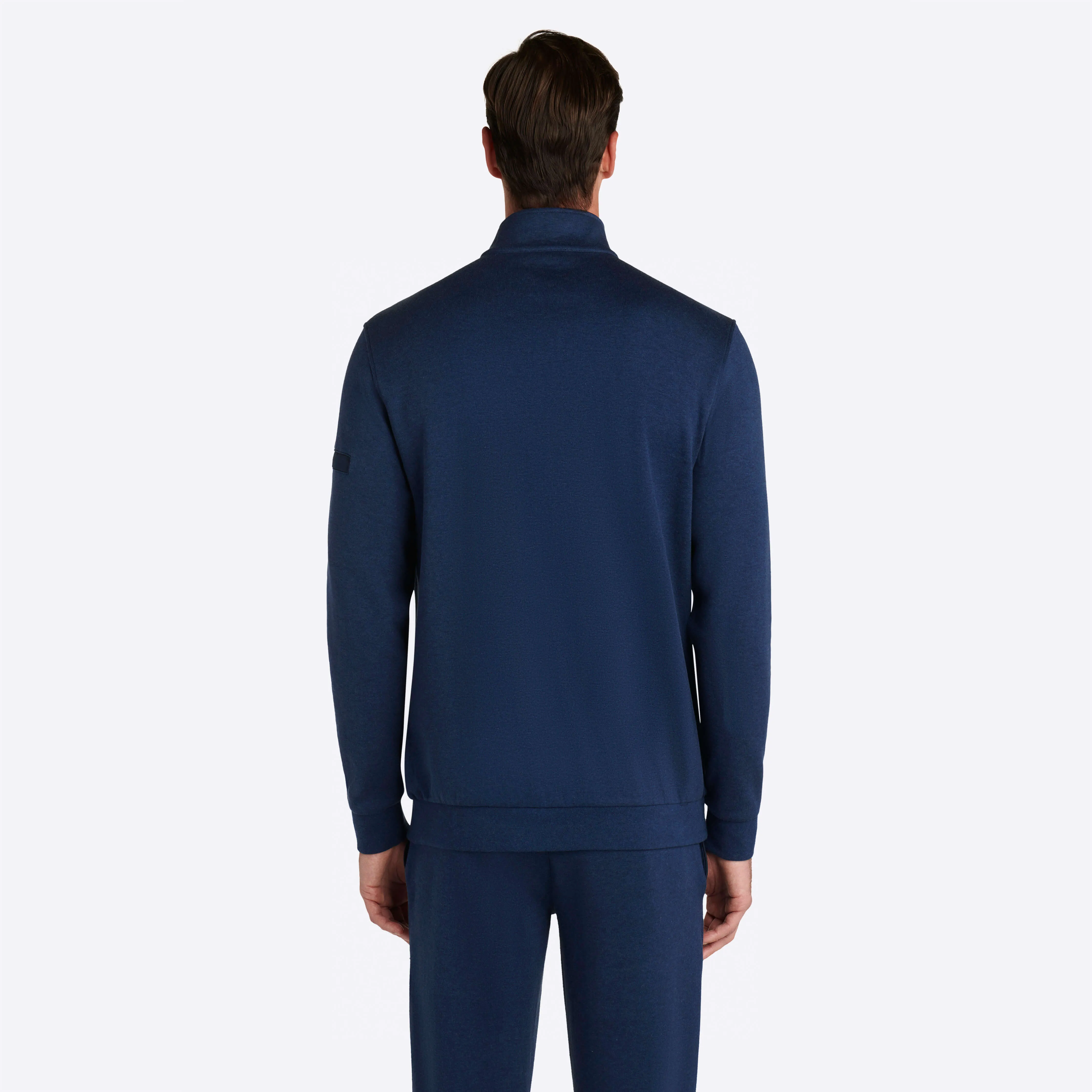 COMFORT Solid Heather Quarter Zip Mock Neck Pullover sold by Bugatchi product image thumbnail 4
