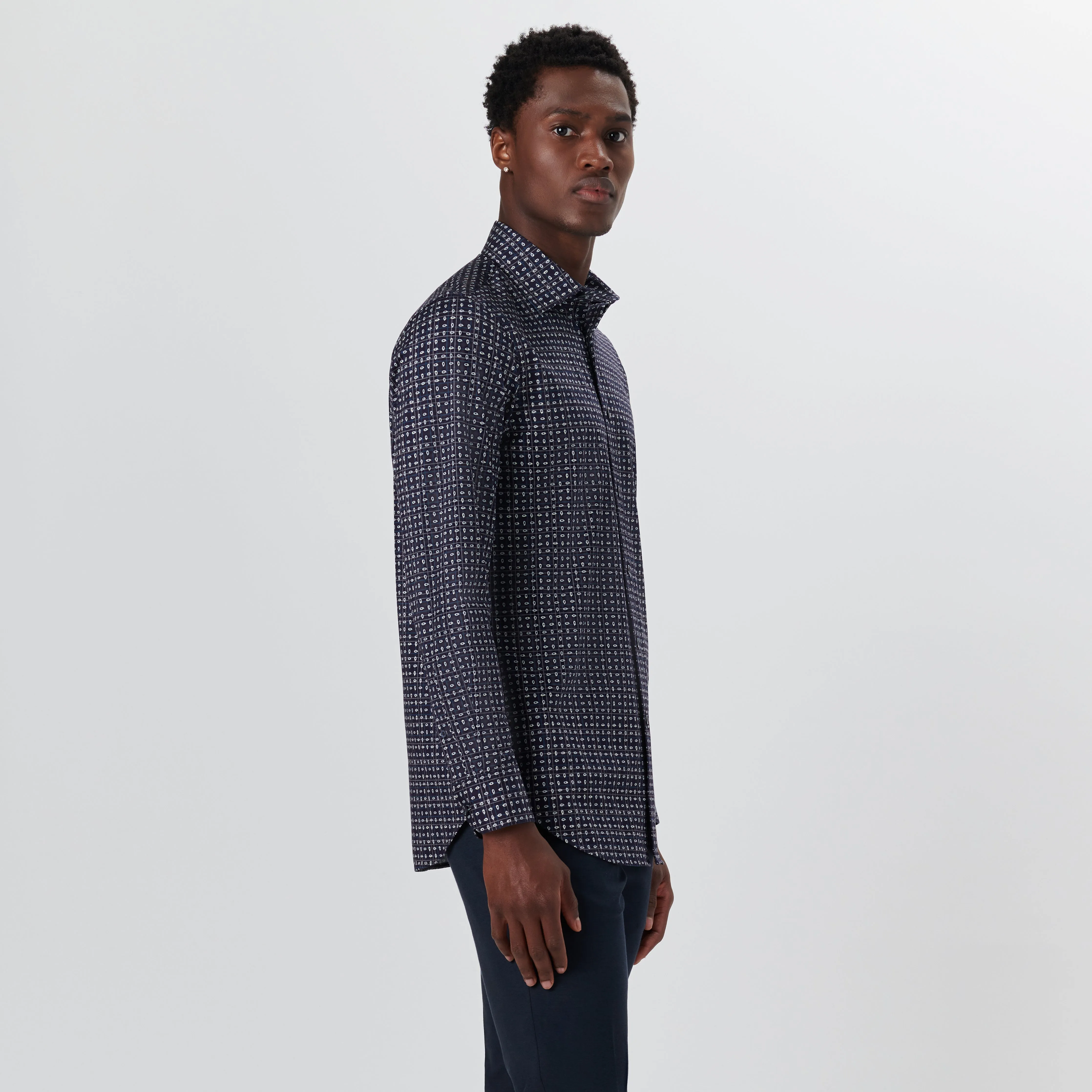 JAMES Paisley and Check OoohCotton Shirt sold by Bugatchi product image thumbnail 3