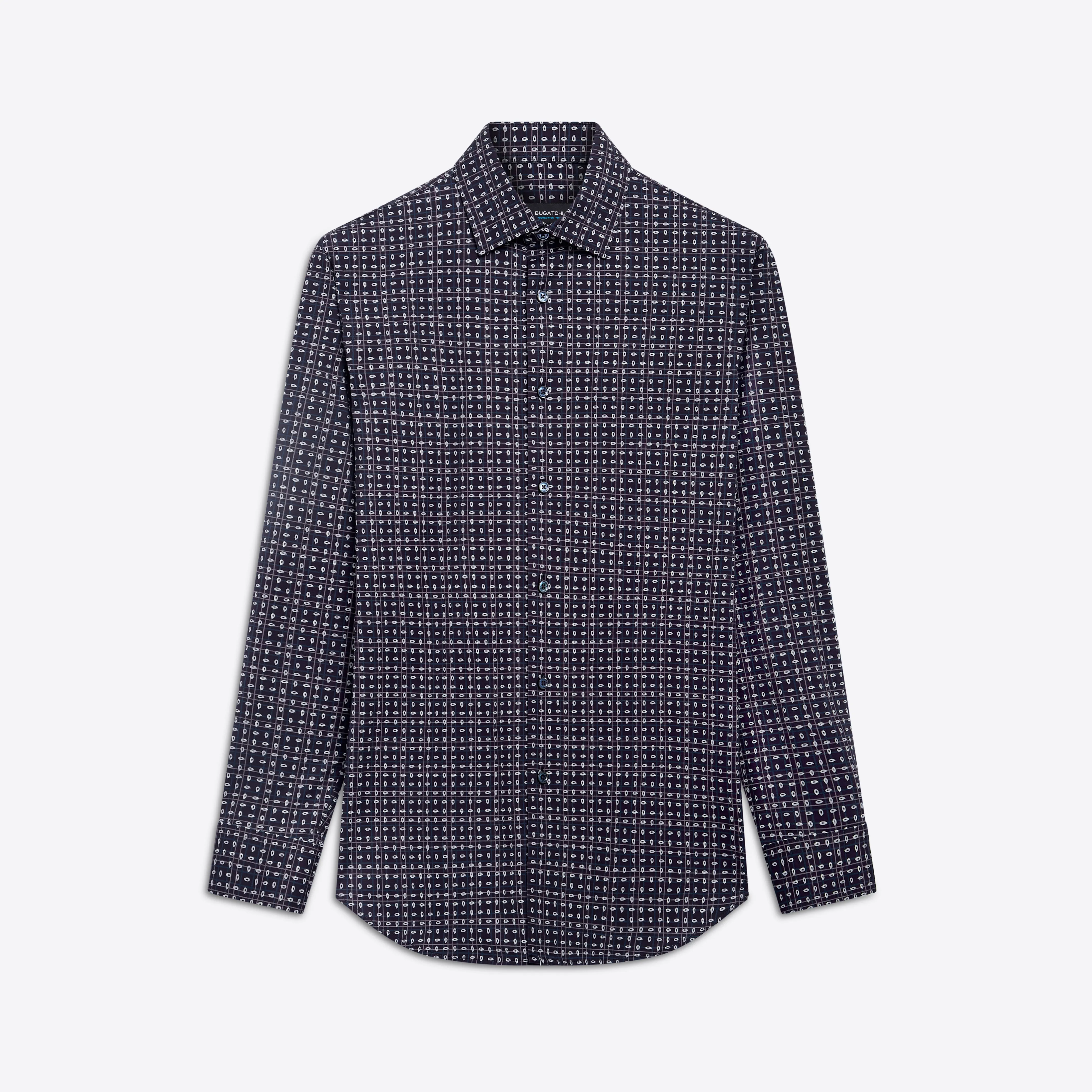 JAMES Paisley and Check OoohCotton Shirt sold by Bugatchi