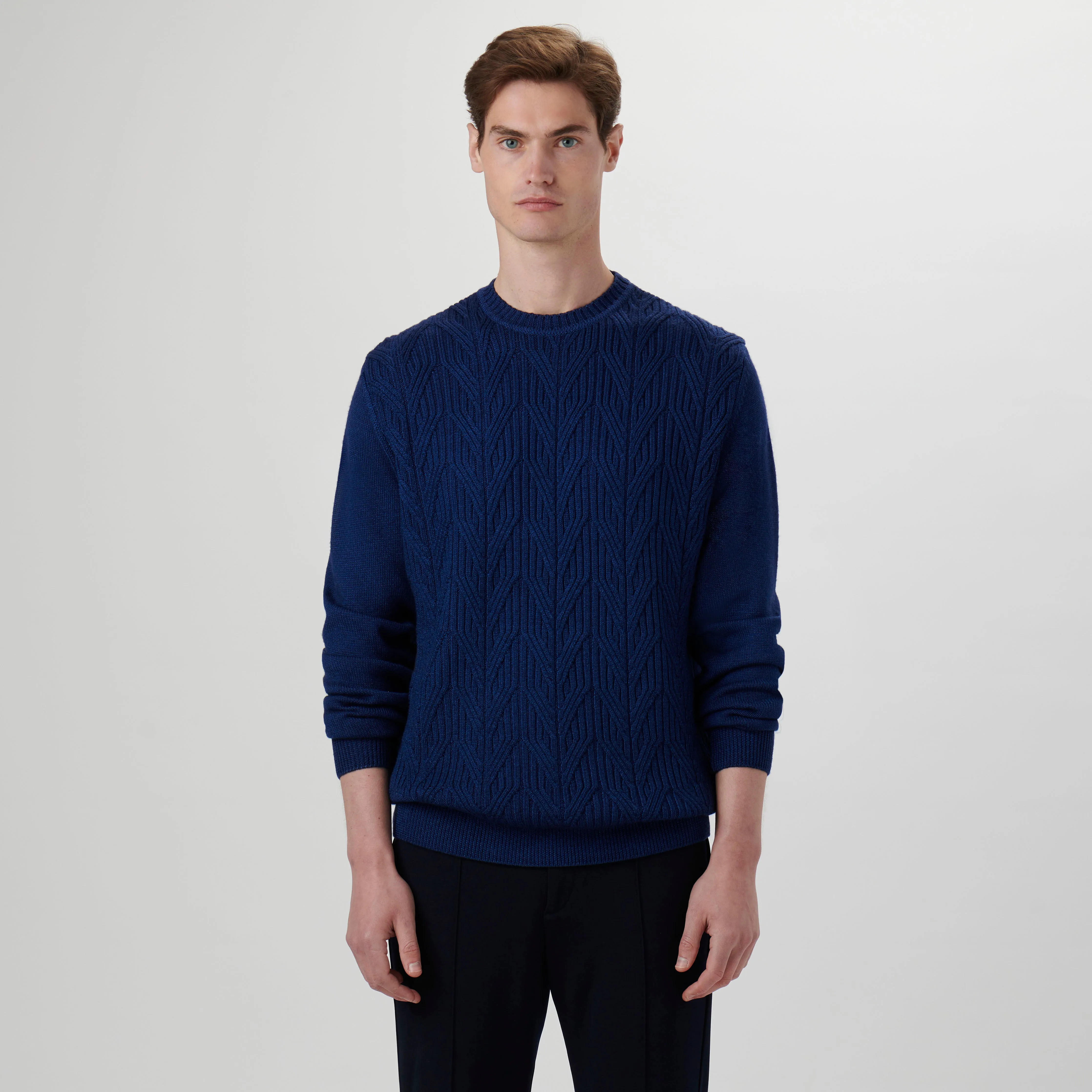 Cable Knit Crew Neck Sweater sold by Bugatchi product image thumbnail 2