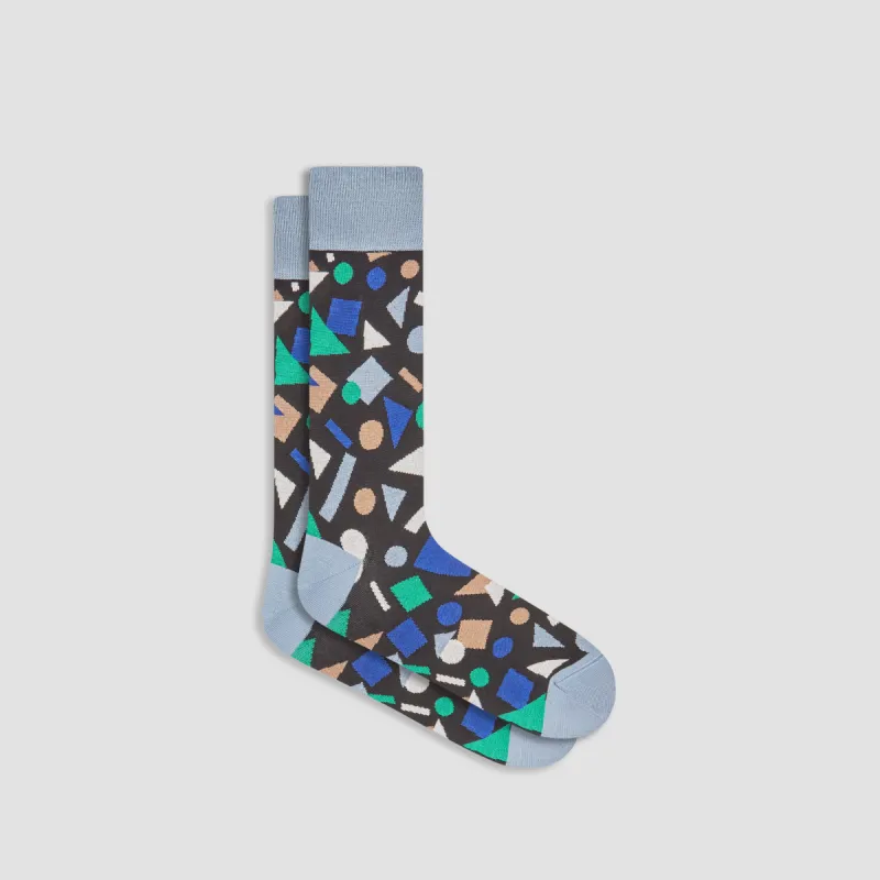 Geometric Mid-Calf Socks sold by Bugatchi