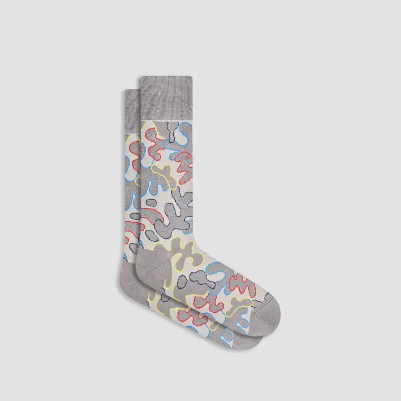 Abstract Mid-Calf Socks sold by Bugatchi