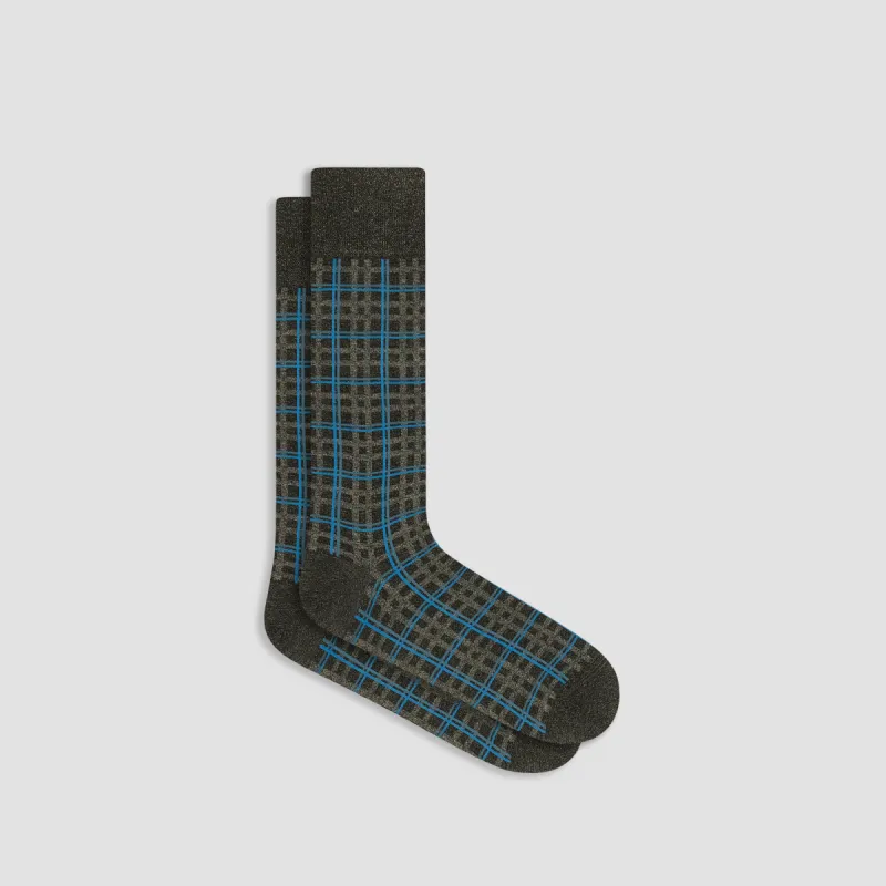 Plaid Check Mid-Calf Socks sold by Bugatchi