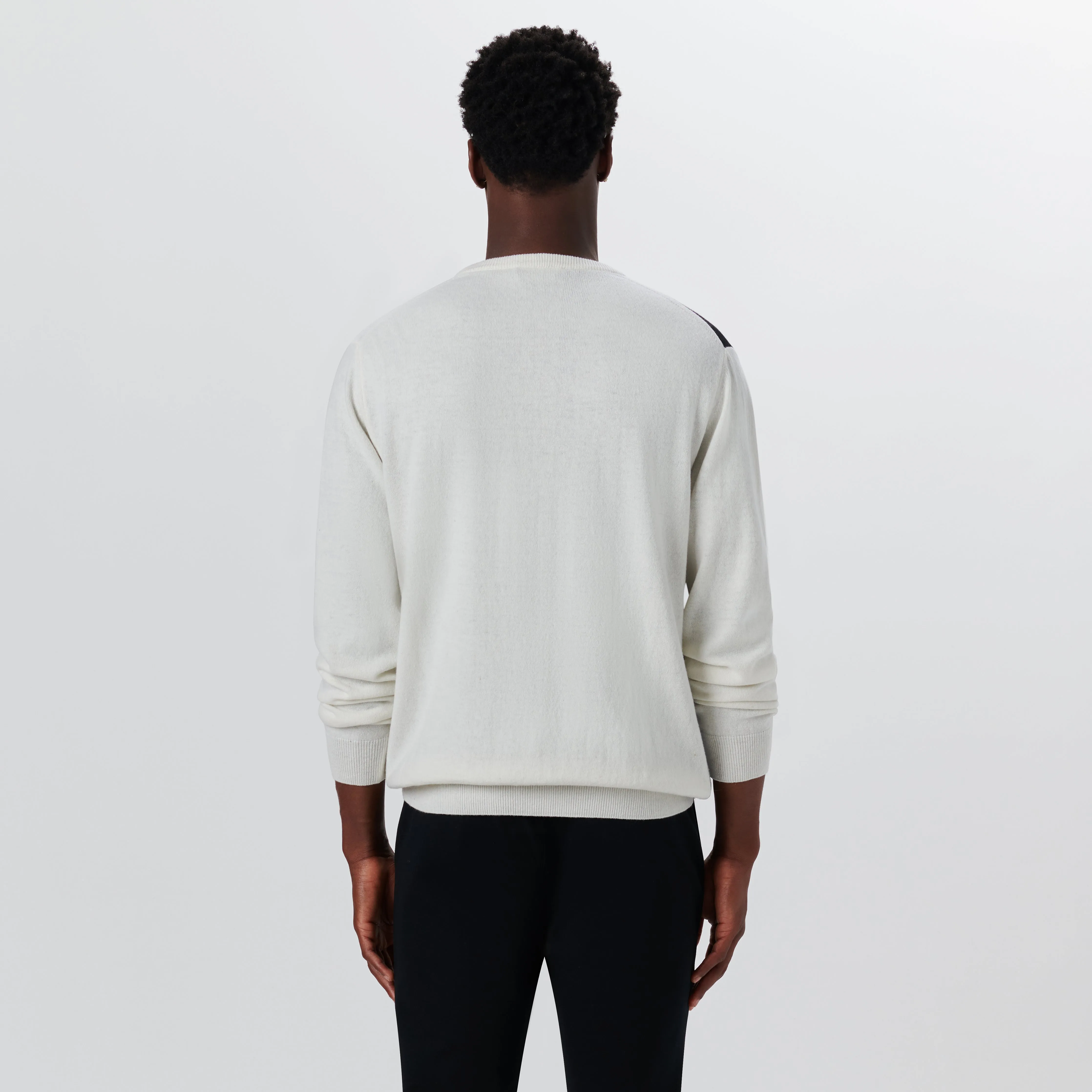 Crew Neck Patchwork Intarsia Sweater sold by Bugatchi product image thumbnail 4