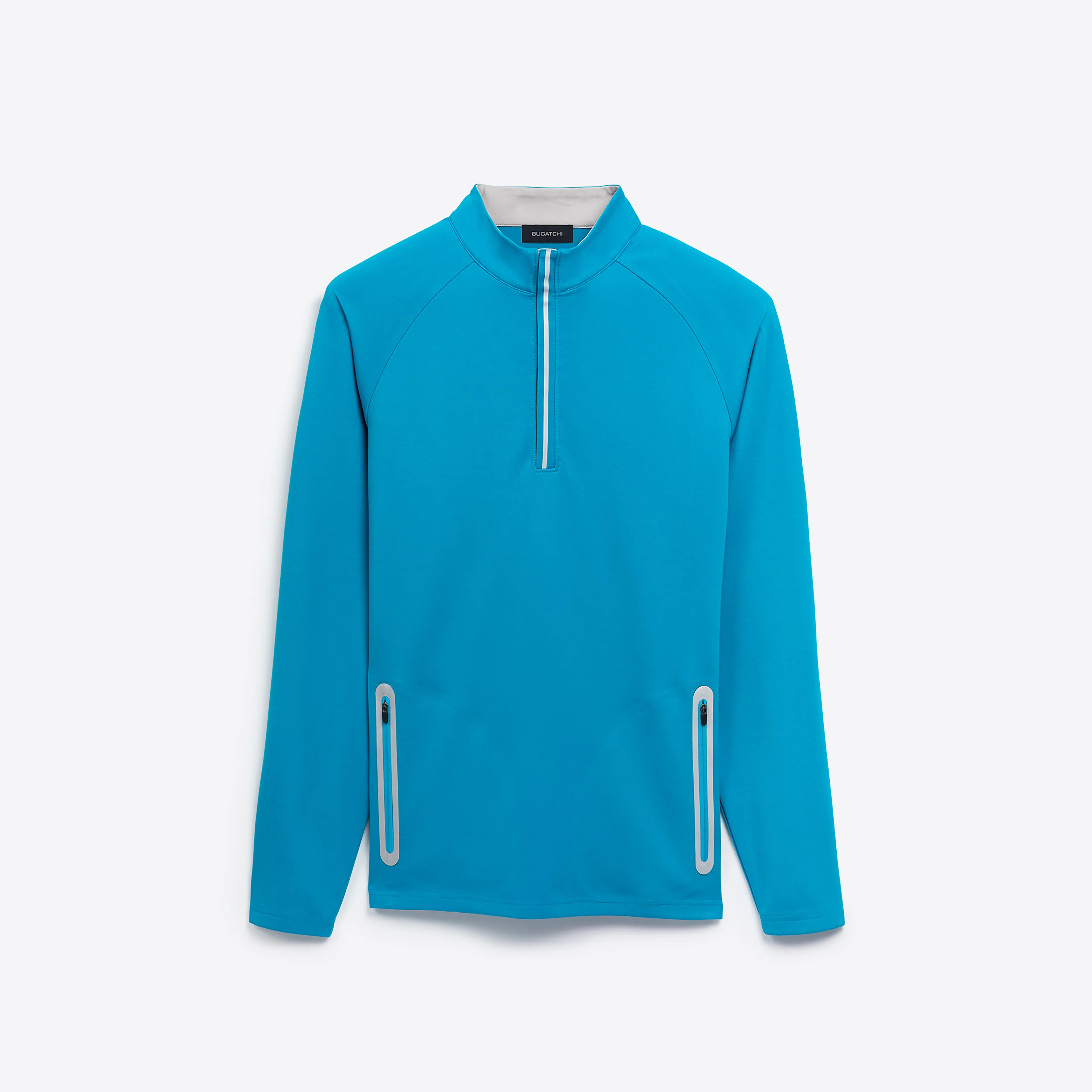 Solid Quarter Zip Mock Neck Pullover sold by Bugatchi