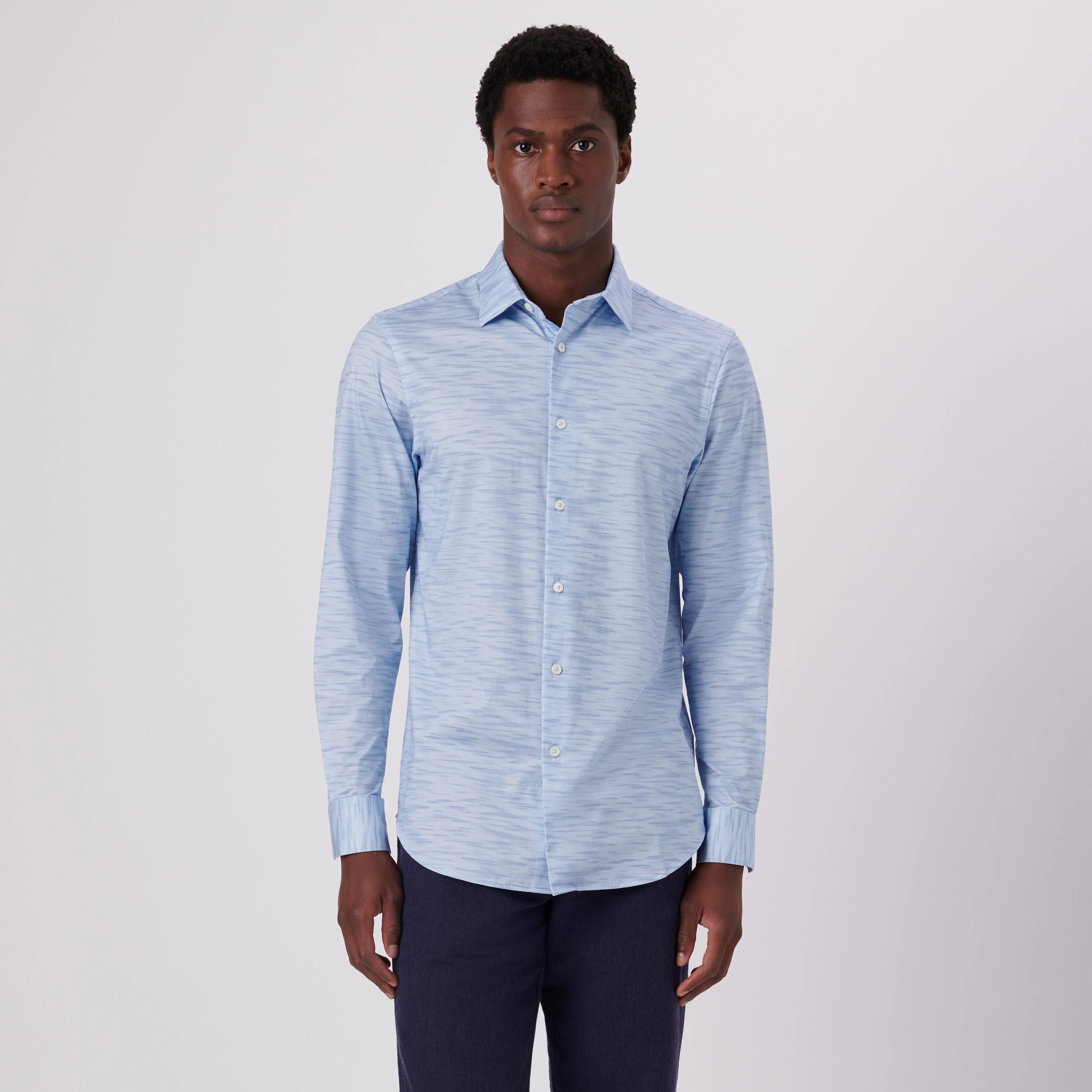 James Striated Print OoohCotton Shirt sold by Bugatchi product image thumbnail 2