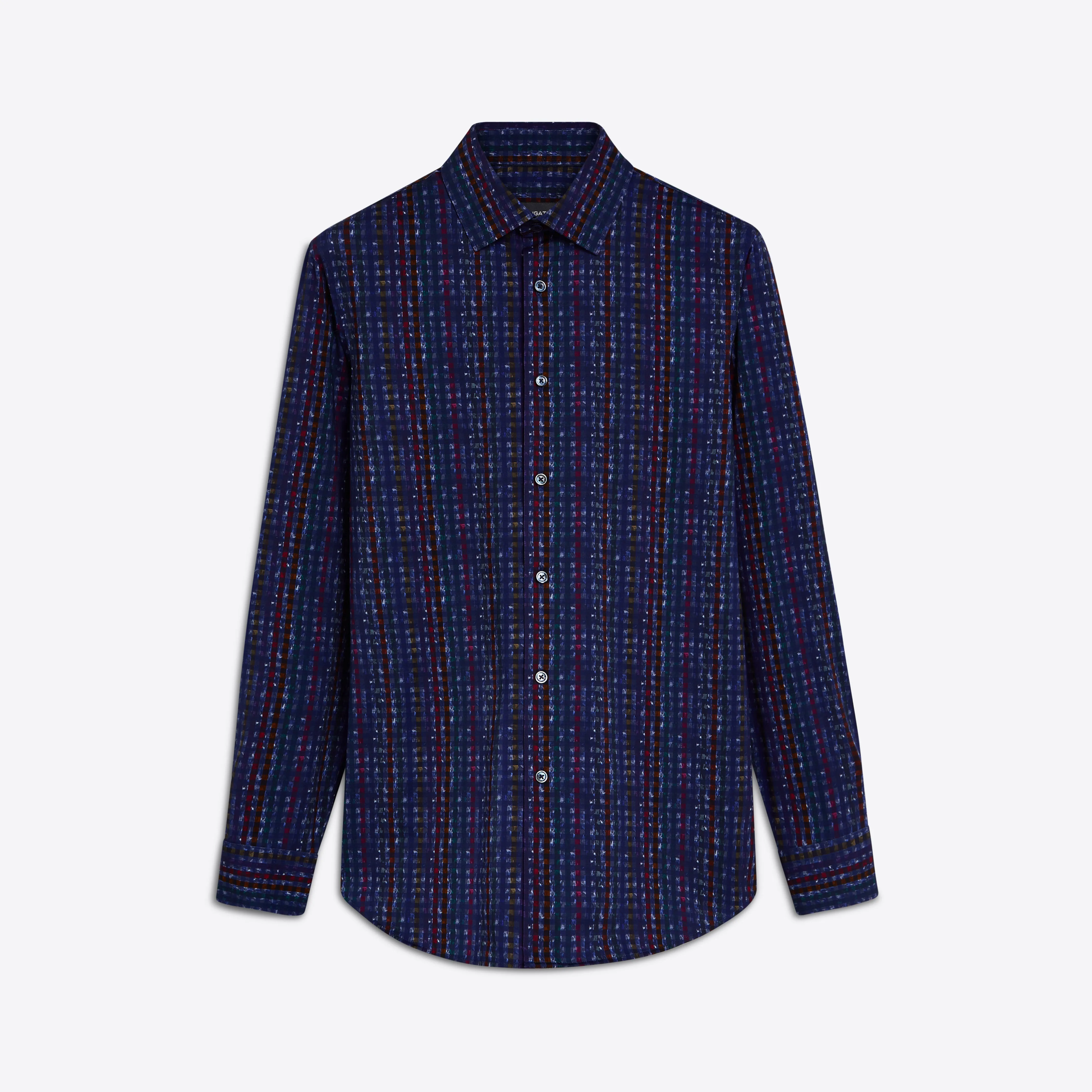 JAMES Multi Check OoohCotton Shirt sold by Bugatchi