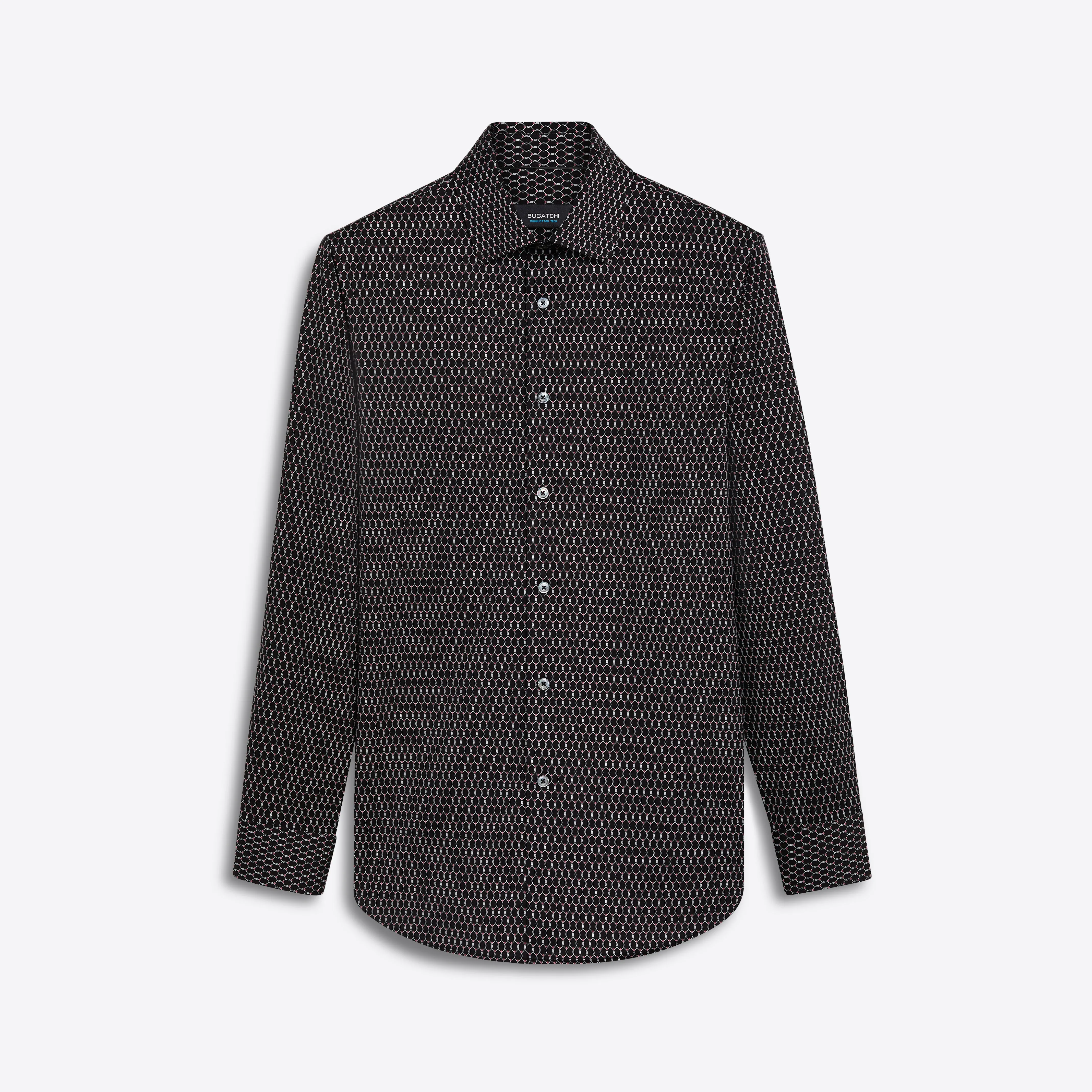 JAMES Ogee Print OoohCotton Twill Shirt sold by Bugatchi