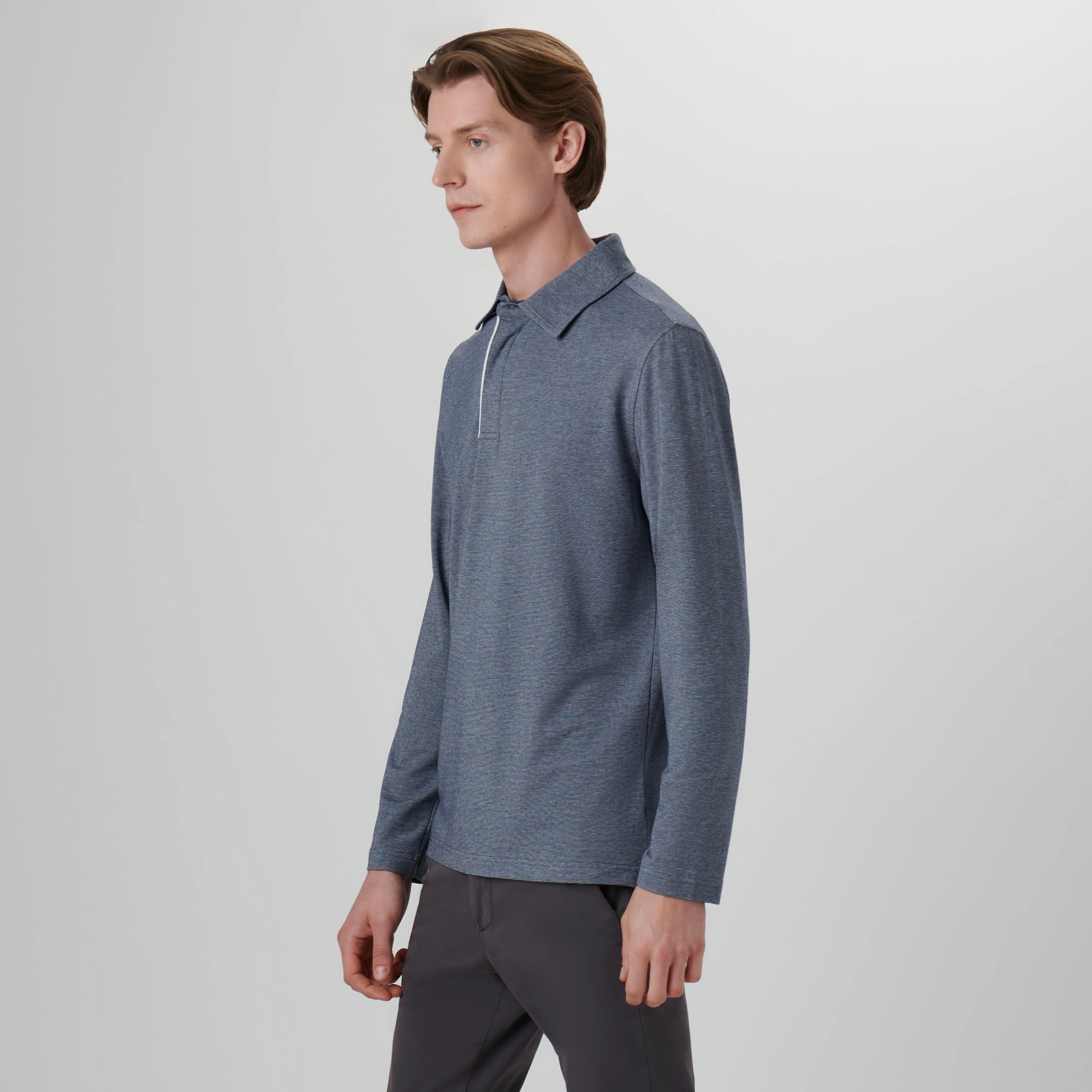 Long-sleeved Polo Shirt sold by Bugatchi product image thumbnail 3