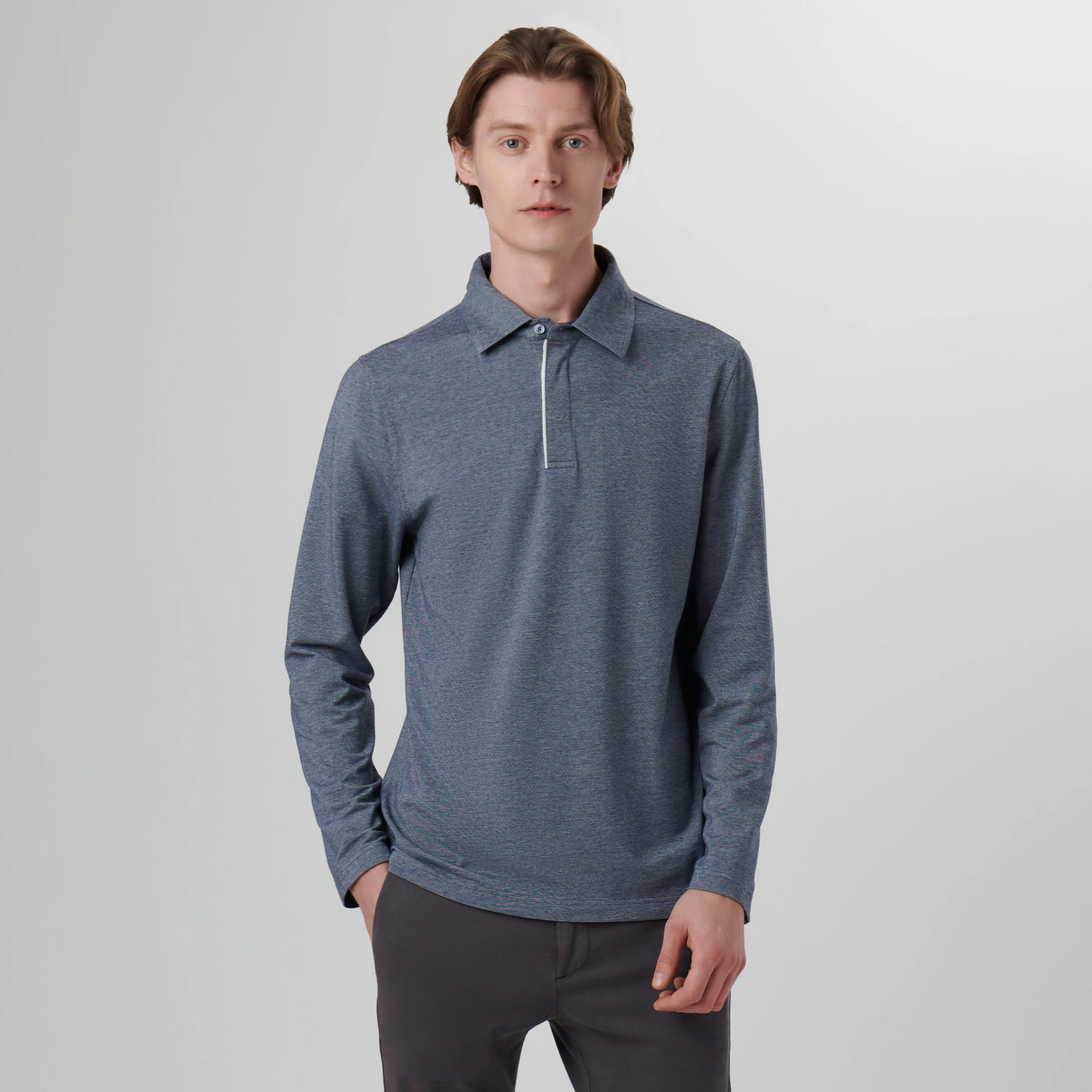 Long-sleeved Polo Shirt sold by Bugatchi product image thumbnail 2