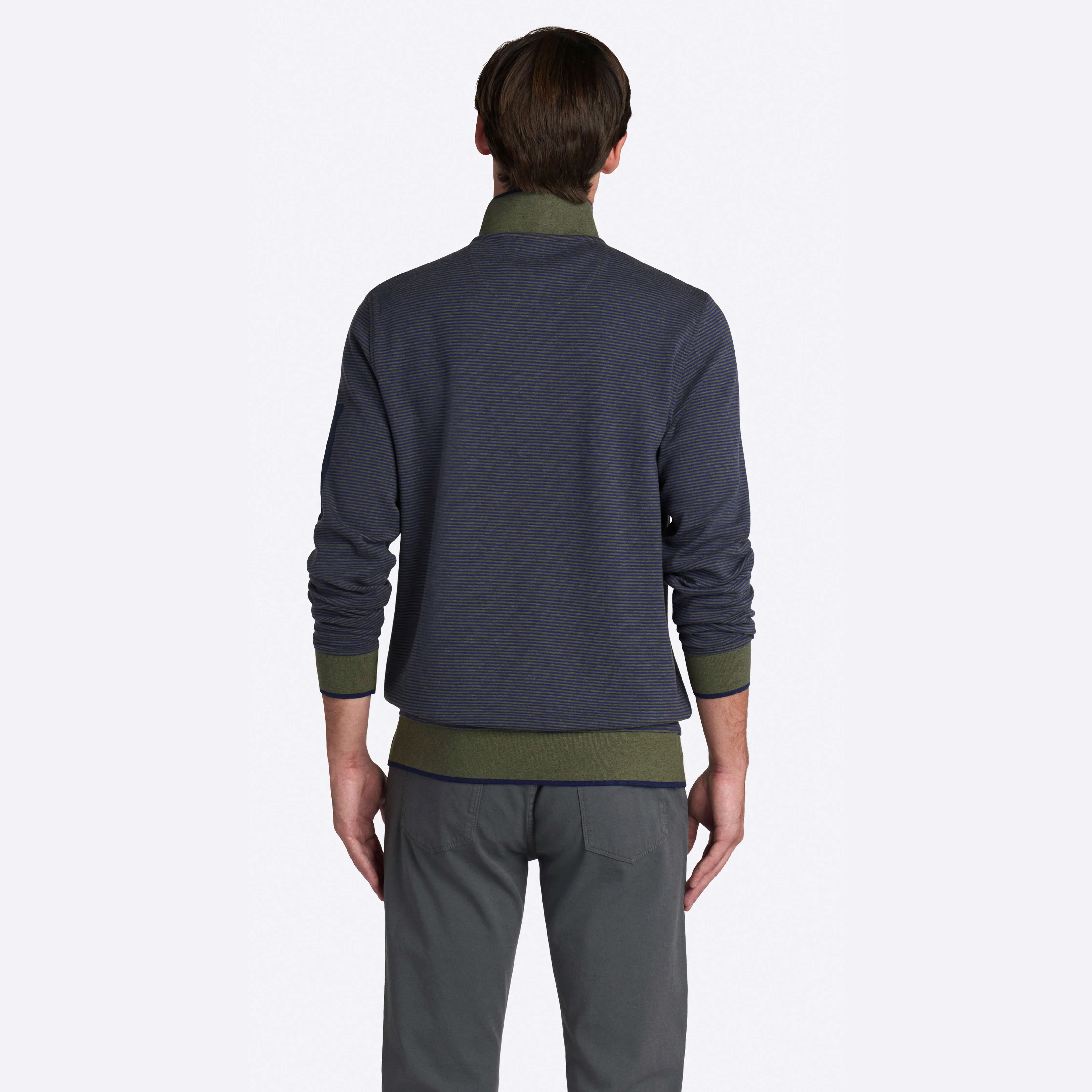 Striped Quarter Zip Mock Neck Pullover sold by Bugatchi product image thumbnail 5