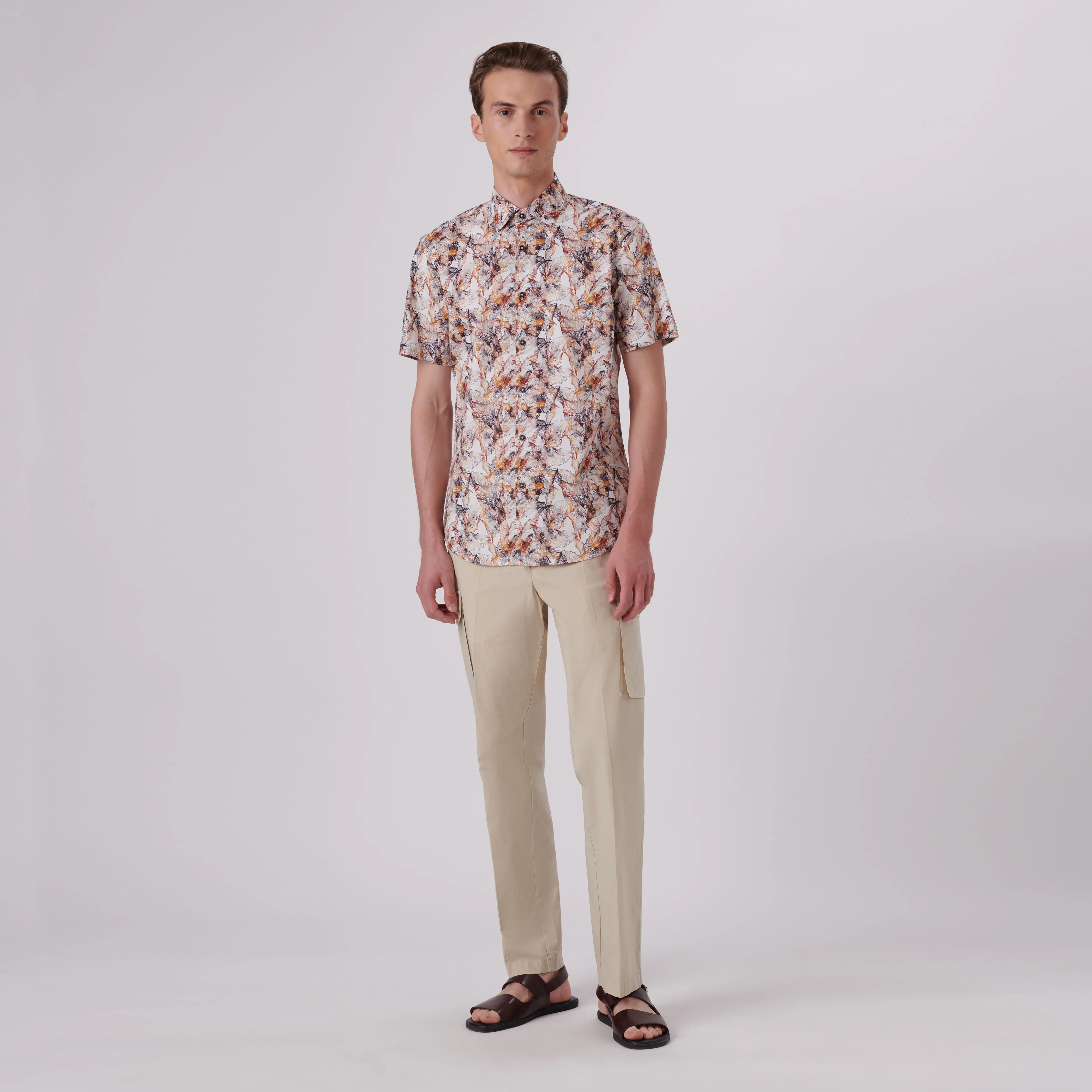 Orson Abstract Print Short Sleeve Shirt sold by Bugatchi product image thumbnail 5