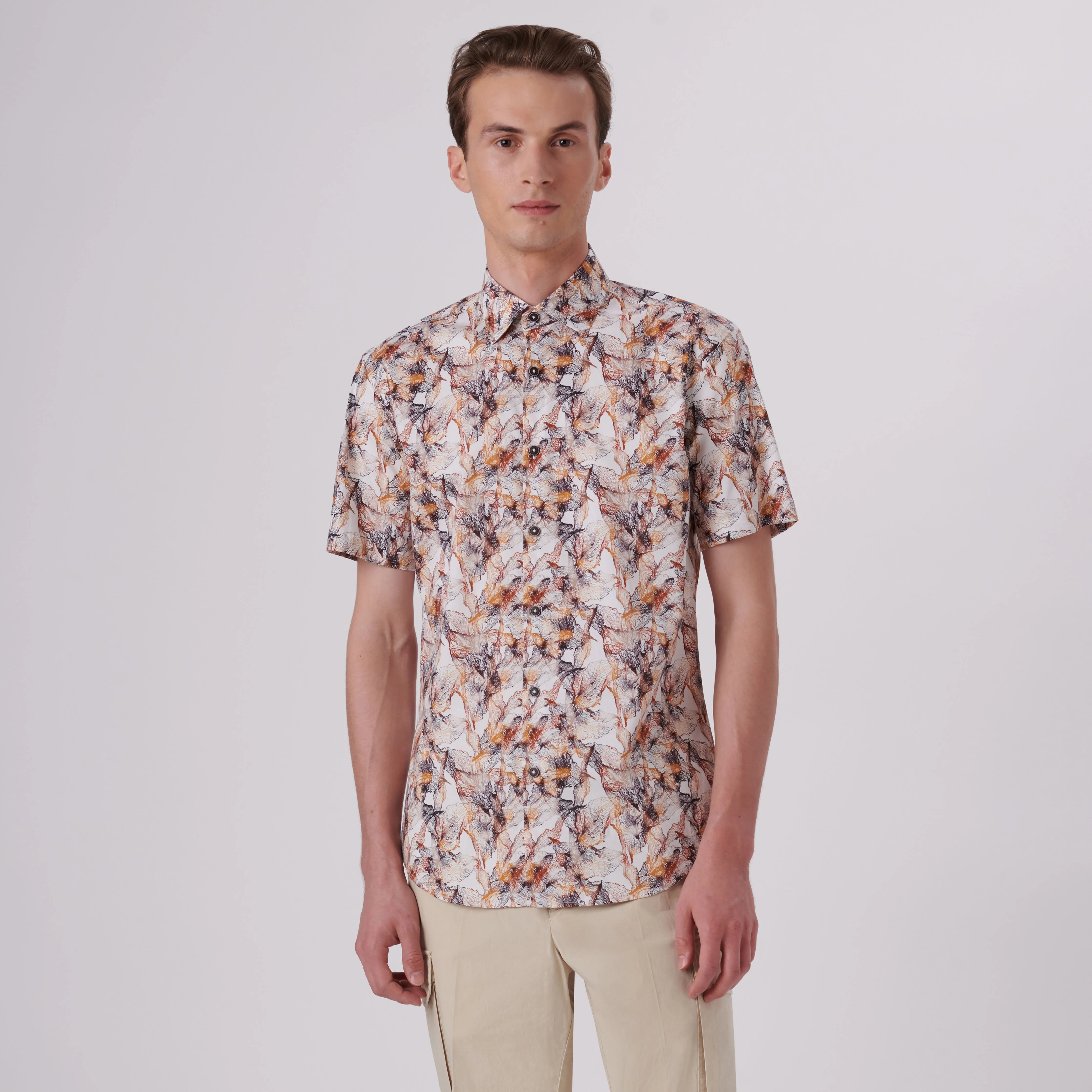 Orson Abstract Print Short Sleeve Shirt sold by Bugatchi product image thumbnail 2