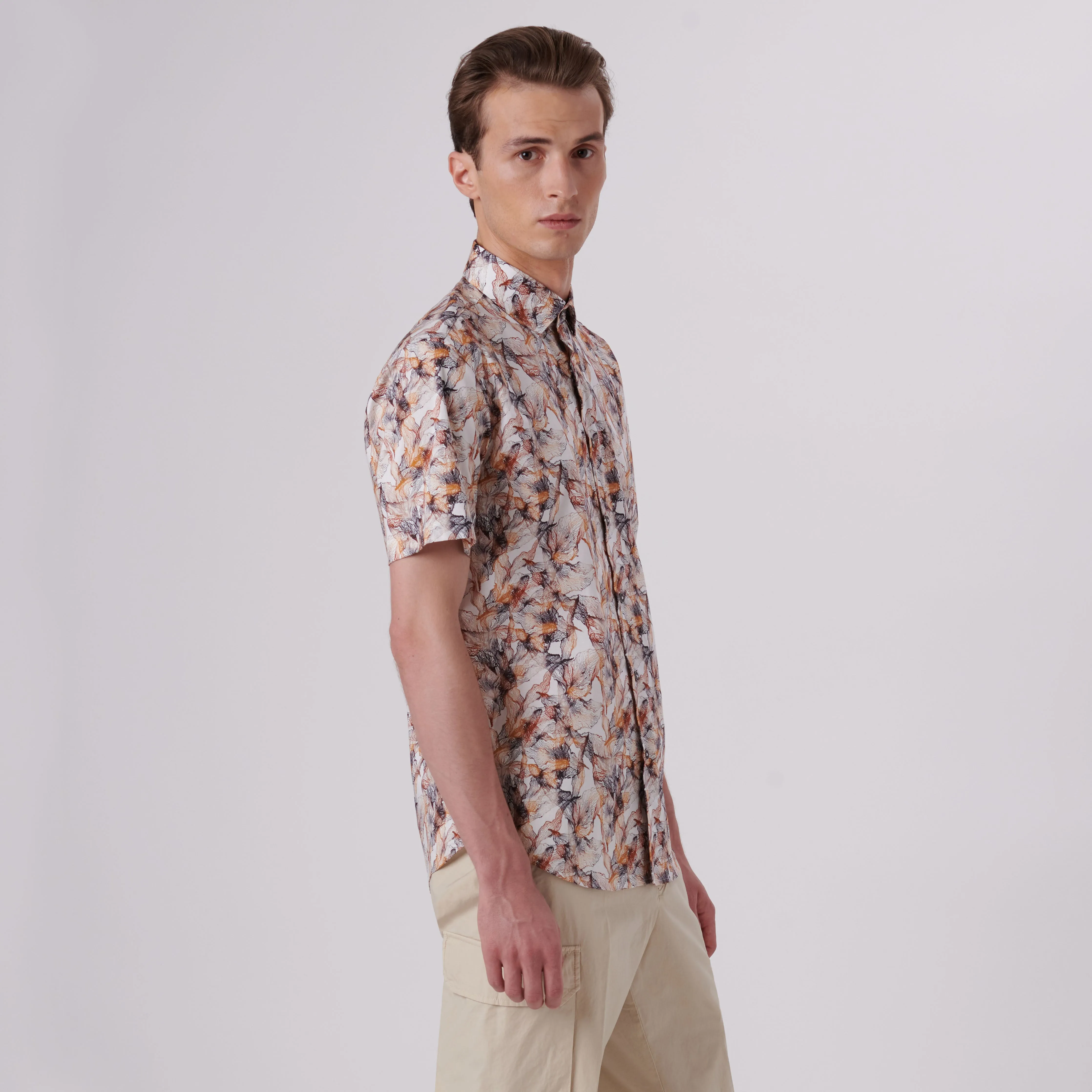 Orson Abstract Print Short Sleeve Shirt sold by Bugatchi product image thumbnail 3