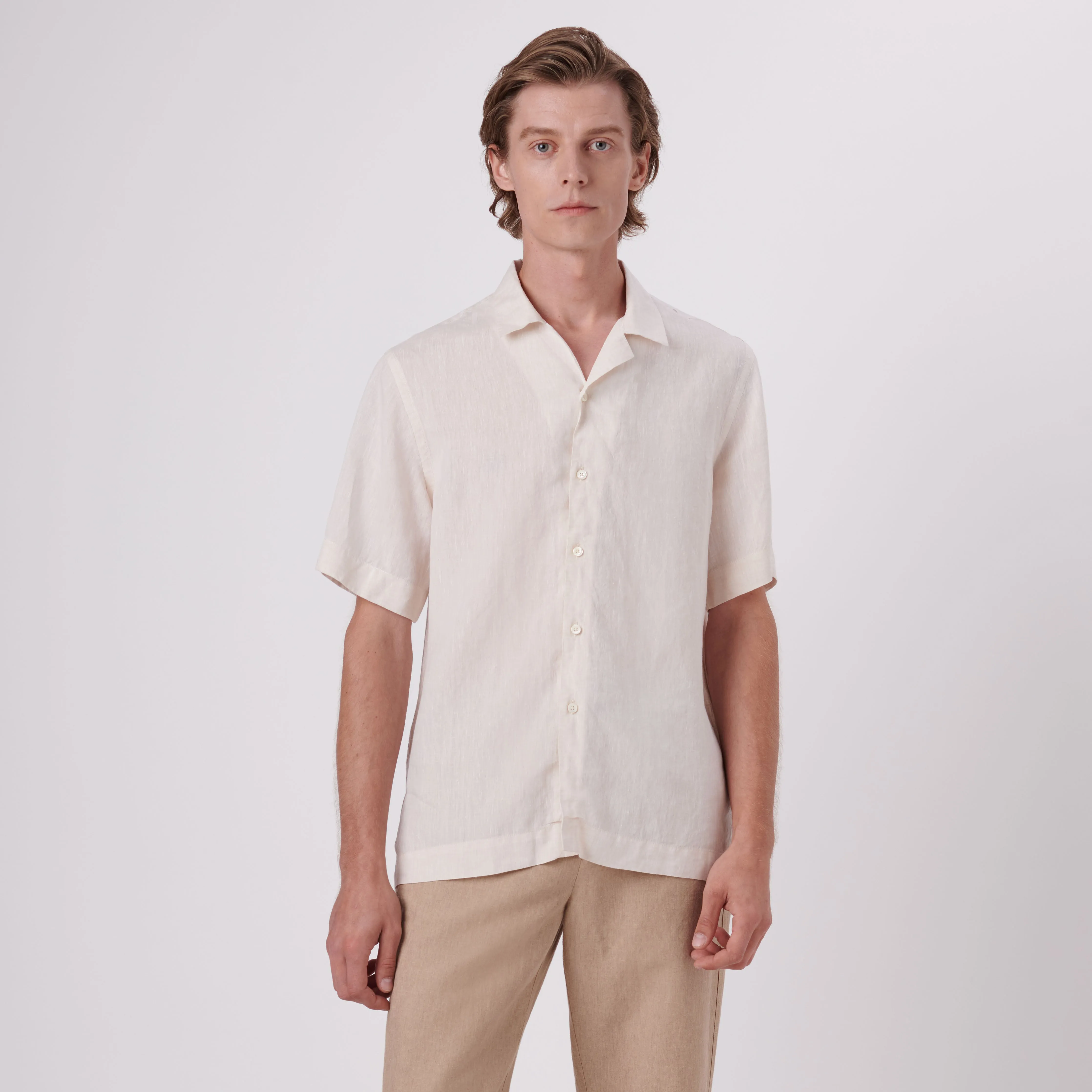 Jackson Solid Linen Camp Shirt sold by Bugatchi product image thumbnail 2