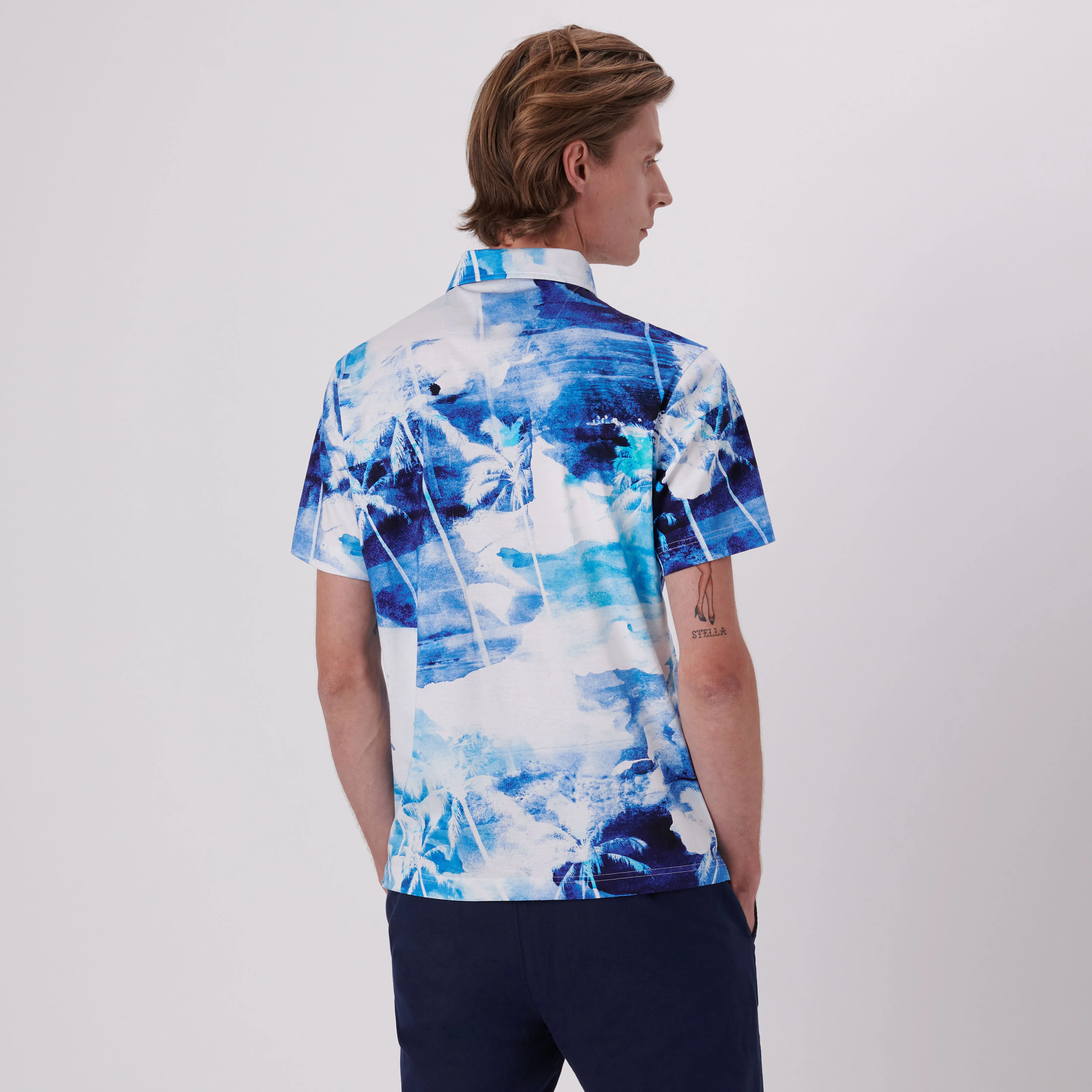 Hendrix Watercolor Tropics Print Polo Shirt sold by Bugatchi product image thumbnail 4