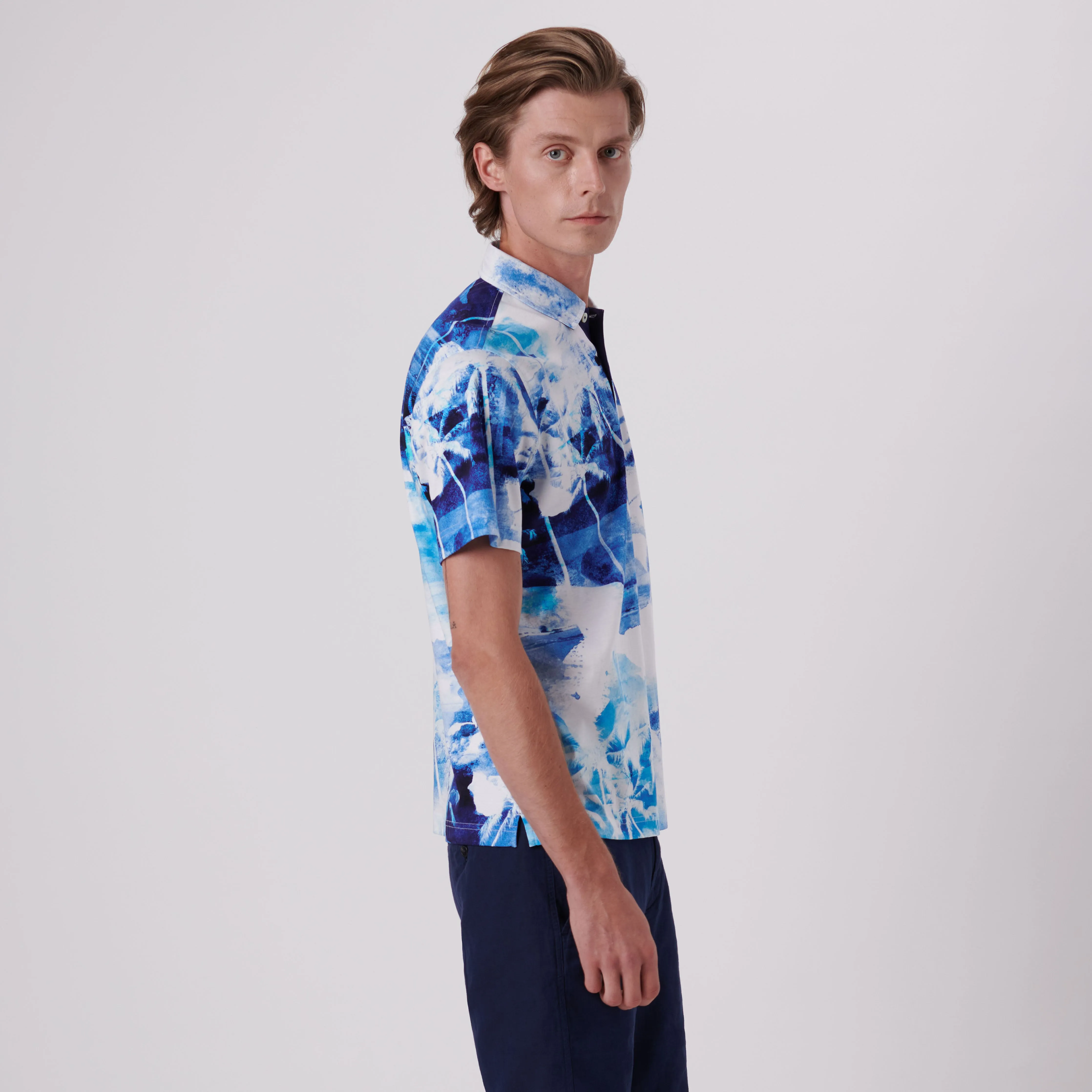 Hendrix Watercolor Tropics Print Polo Shirt sold by Bugatchi product image thumbnail 3