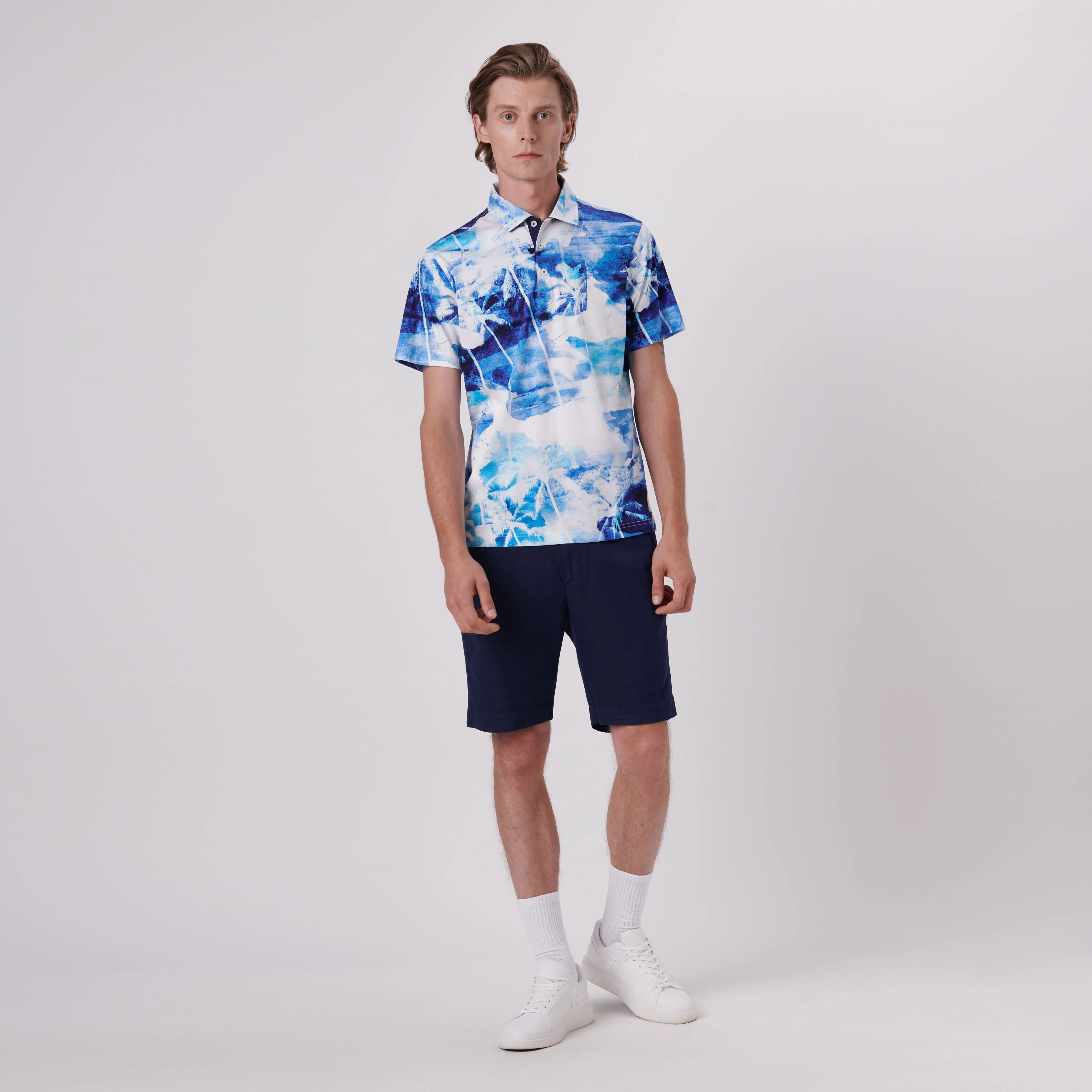 Hendrix Watercolor Tropics Print Polo Shirt sold by Bugatchi product image thumbnail 5