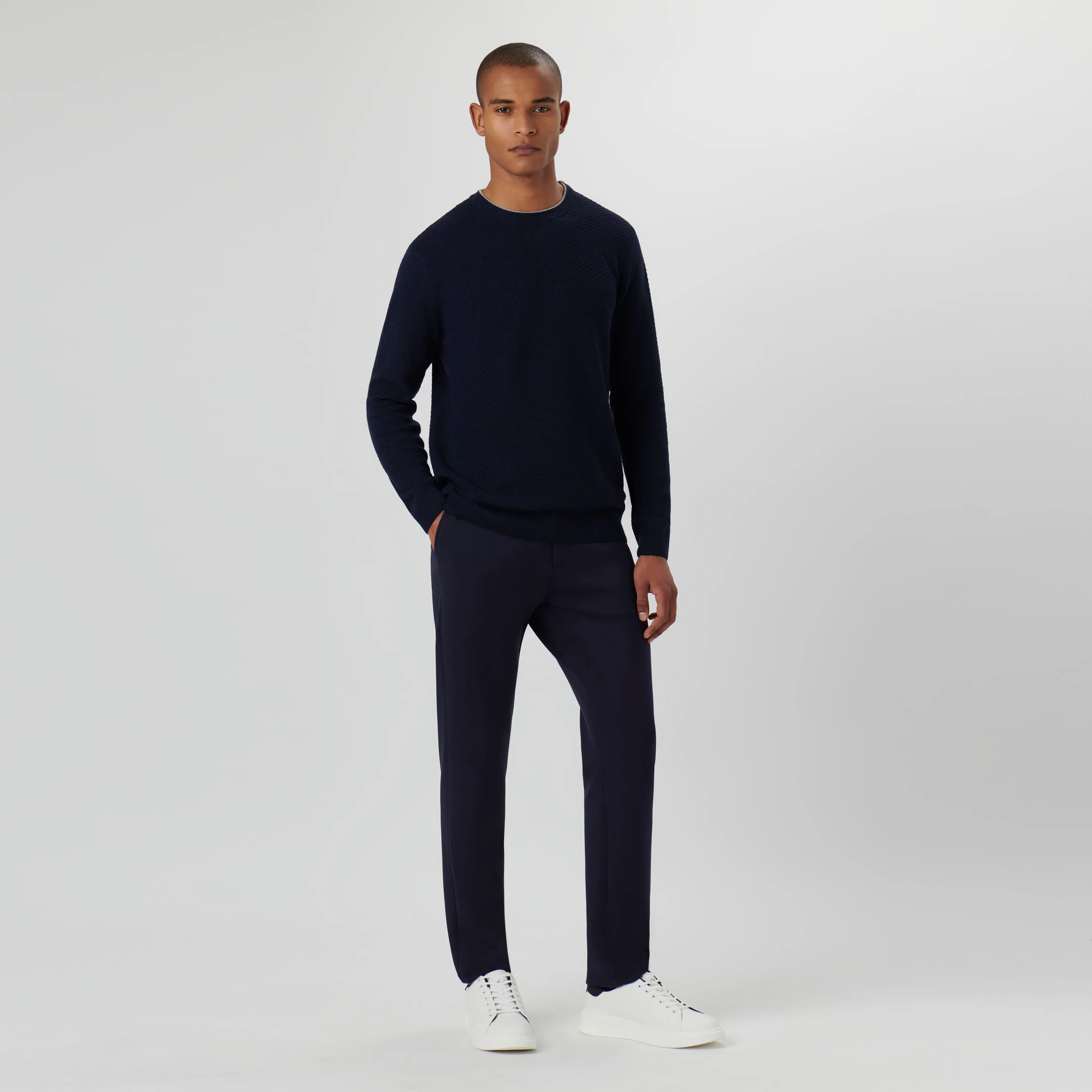 Waffle Stitch Crew Neck Sweater sold by Bugatchi product image thumbnail 5