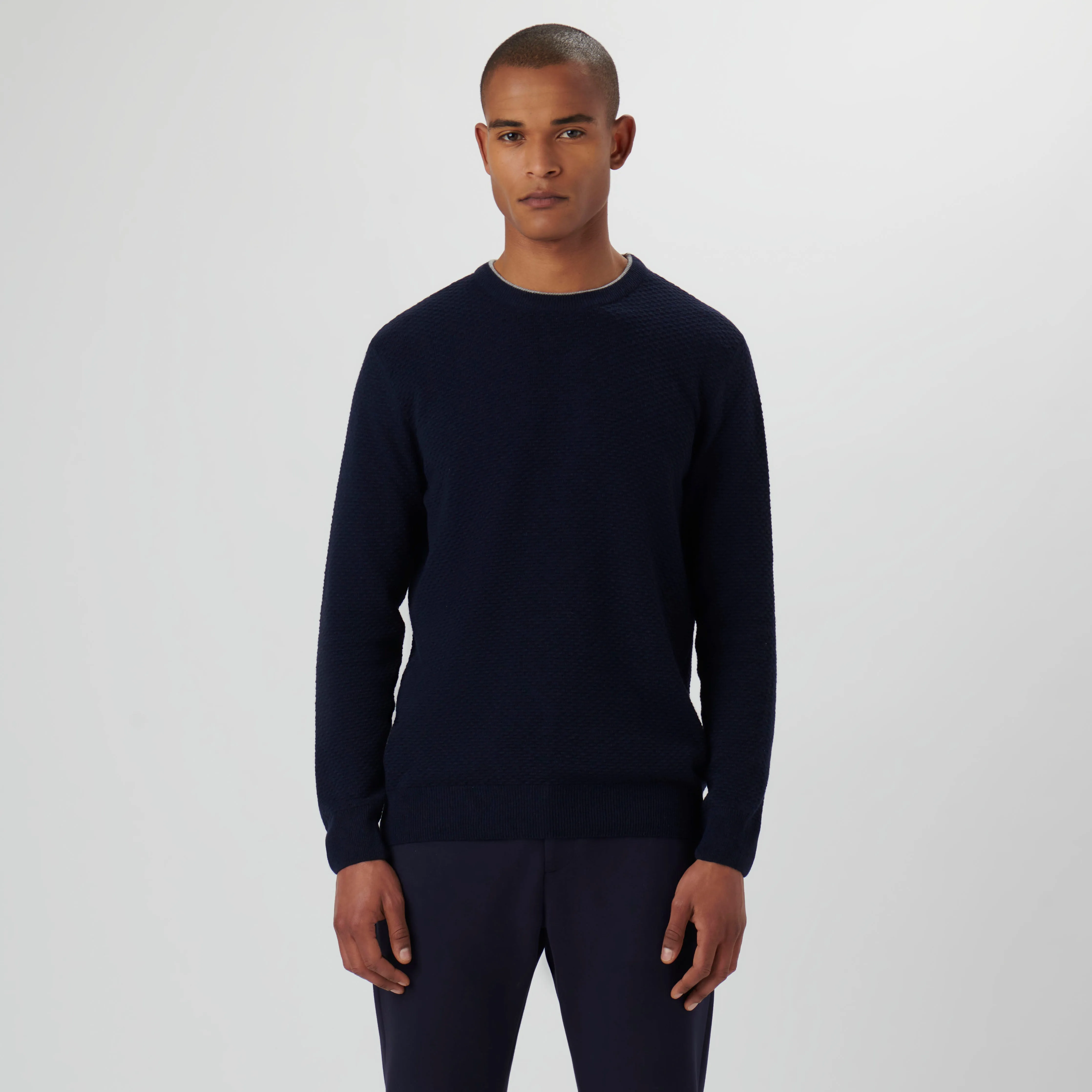 Waffle Stitch Crew Neck Sweater sold by Bugatchi product image thumbnail 2