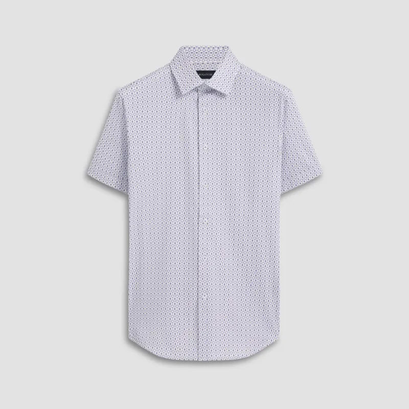 Miles Geometric OoohCotton Short Sleeve Shirt sold by Bugatchi