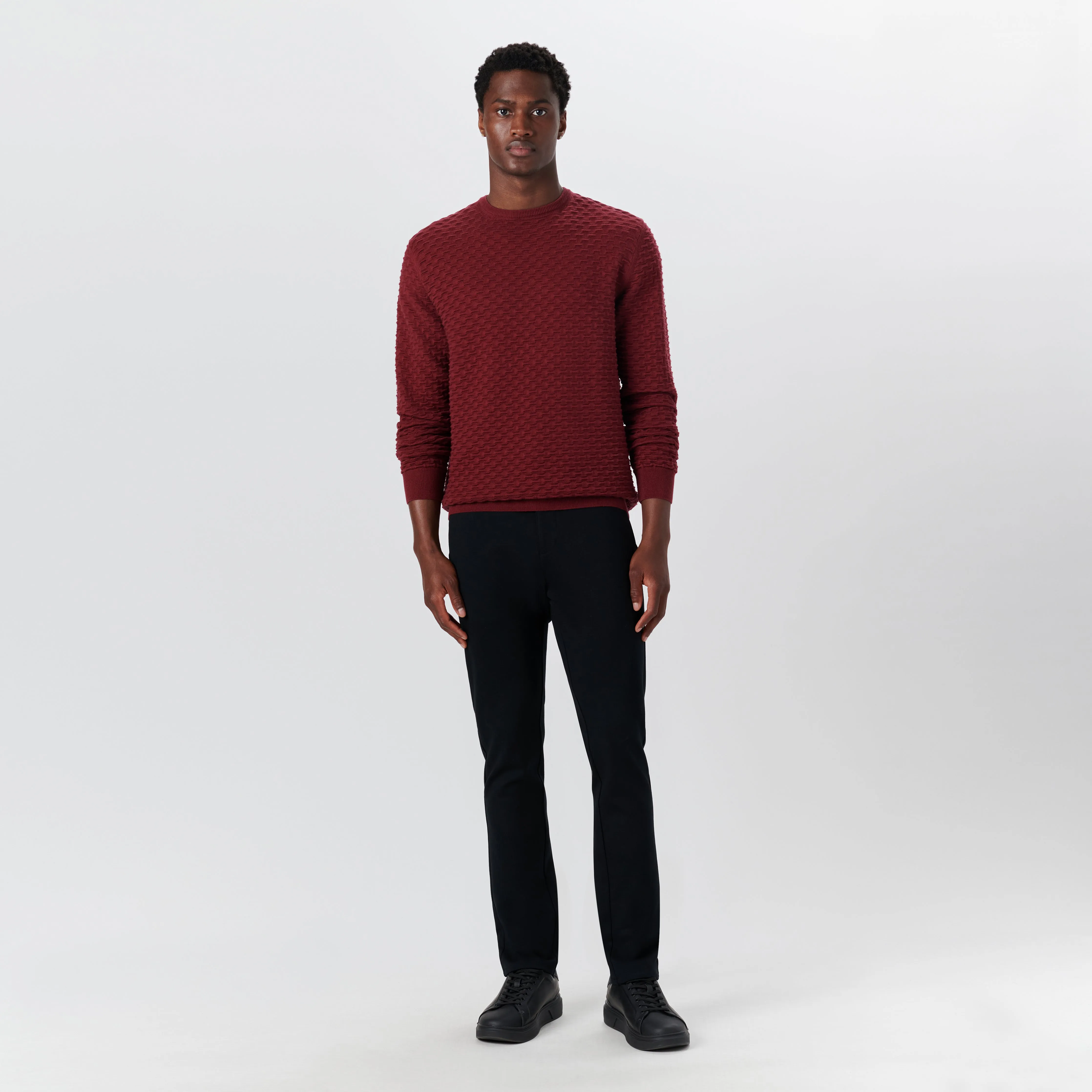 Crew Neck Jacquard Wave Sweater sold by Bugatchi product image thumbnail 5