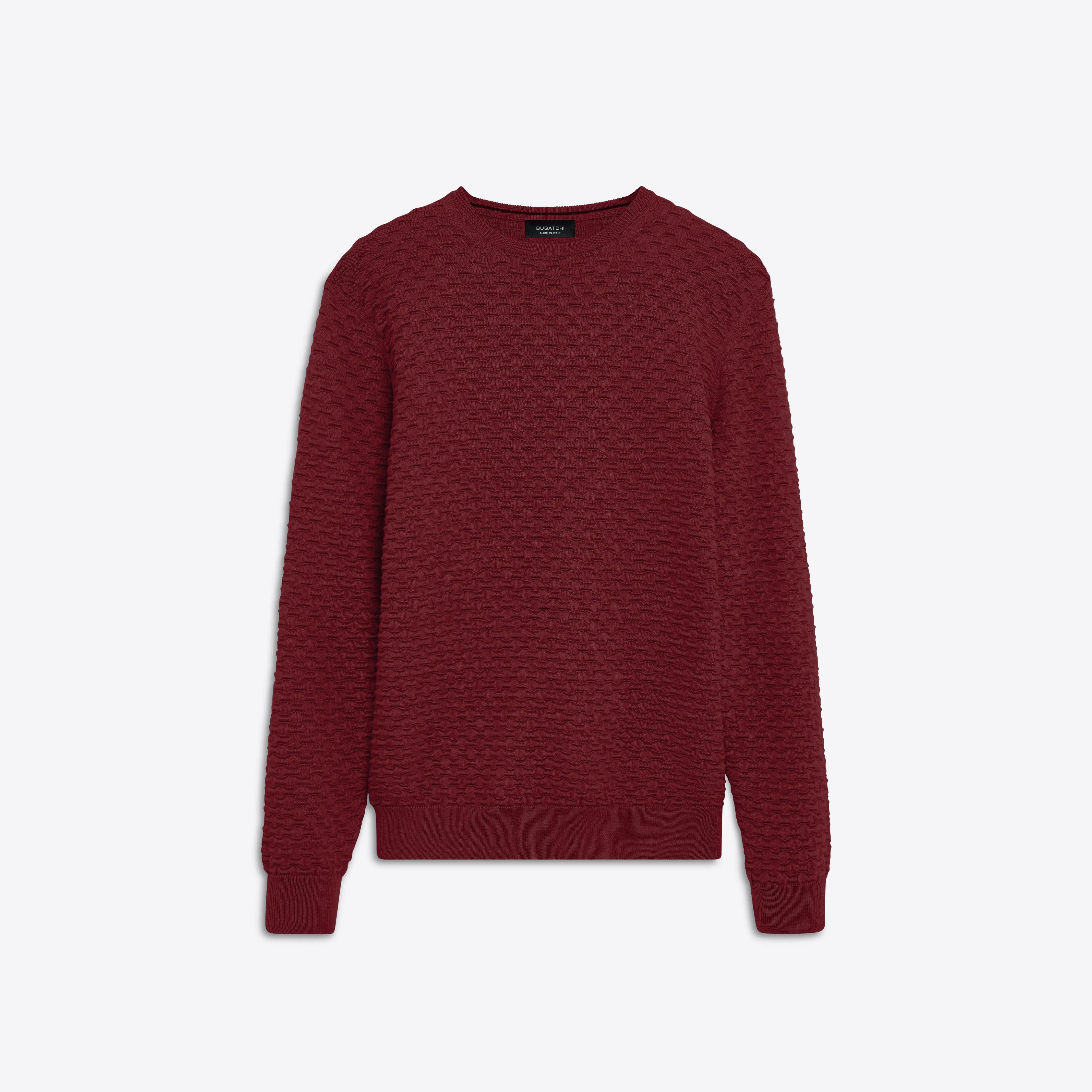 Crew Neck Jacquard Wave Sweater sold by Bugatchi