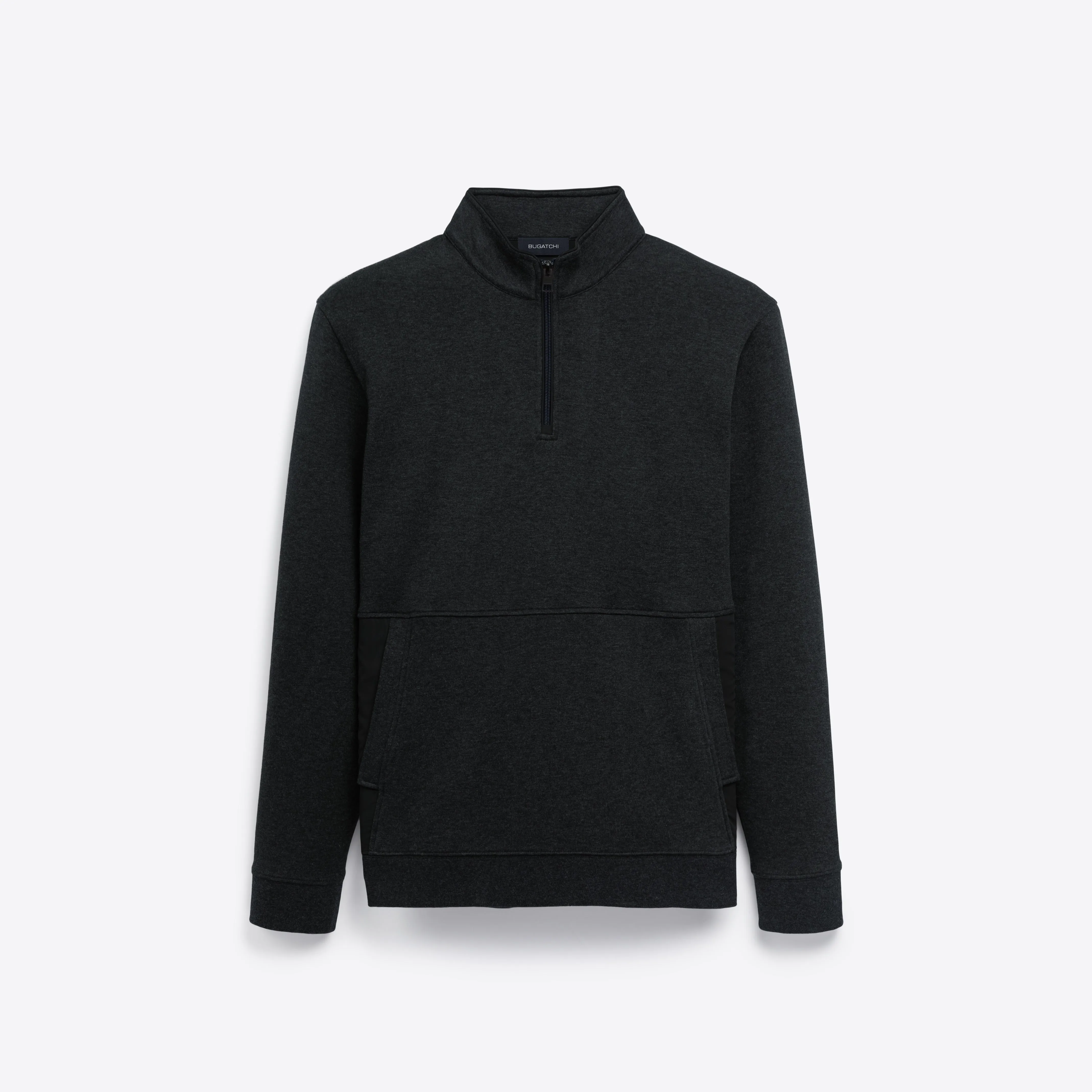 Heather Quarter Zip Mock Neck Pullover sold by Bugatchi