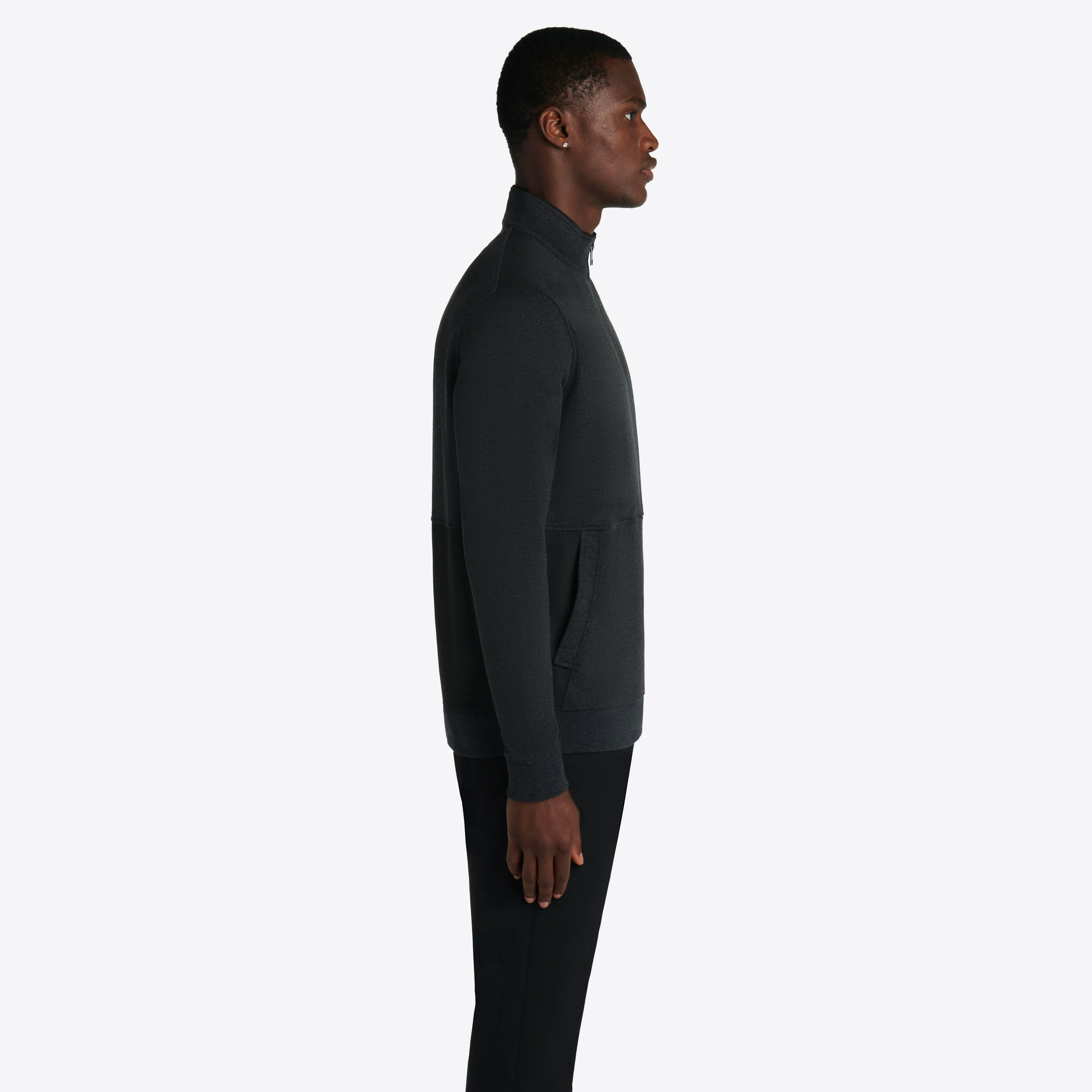 Heather Quarter Zip Mock Neck Pullover sold by Bugatchi product image thumbnail 4