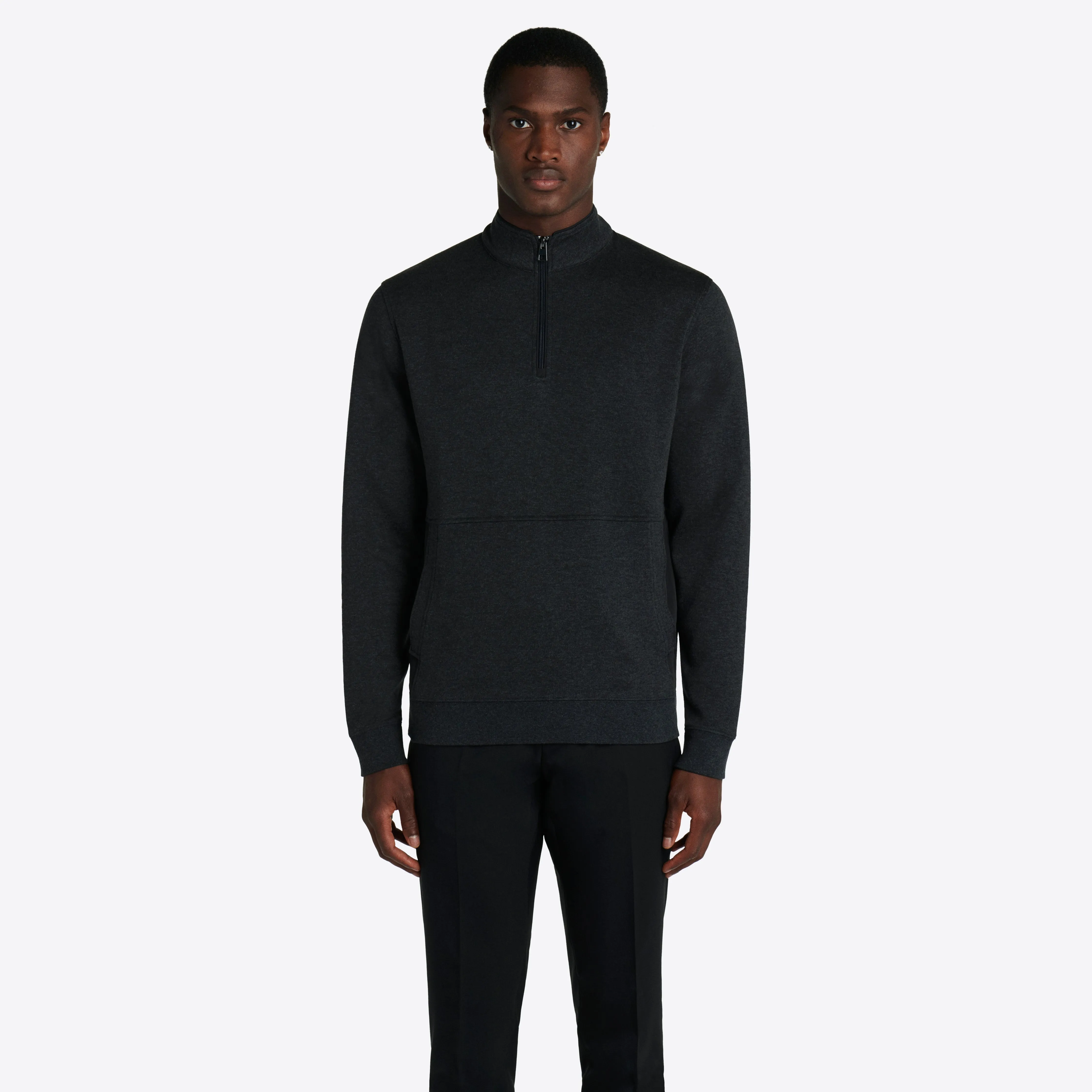 Heather Quarter Zip Mock Neck Pullover sold by Bugatchi product image thumbnail 2
