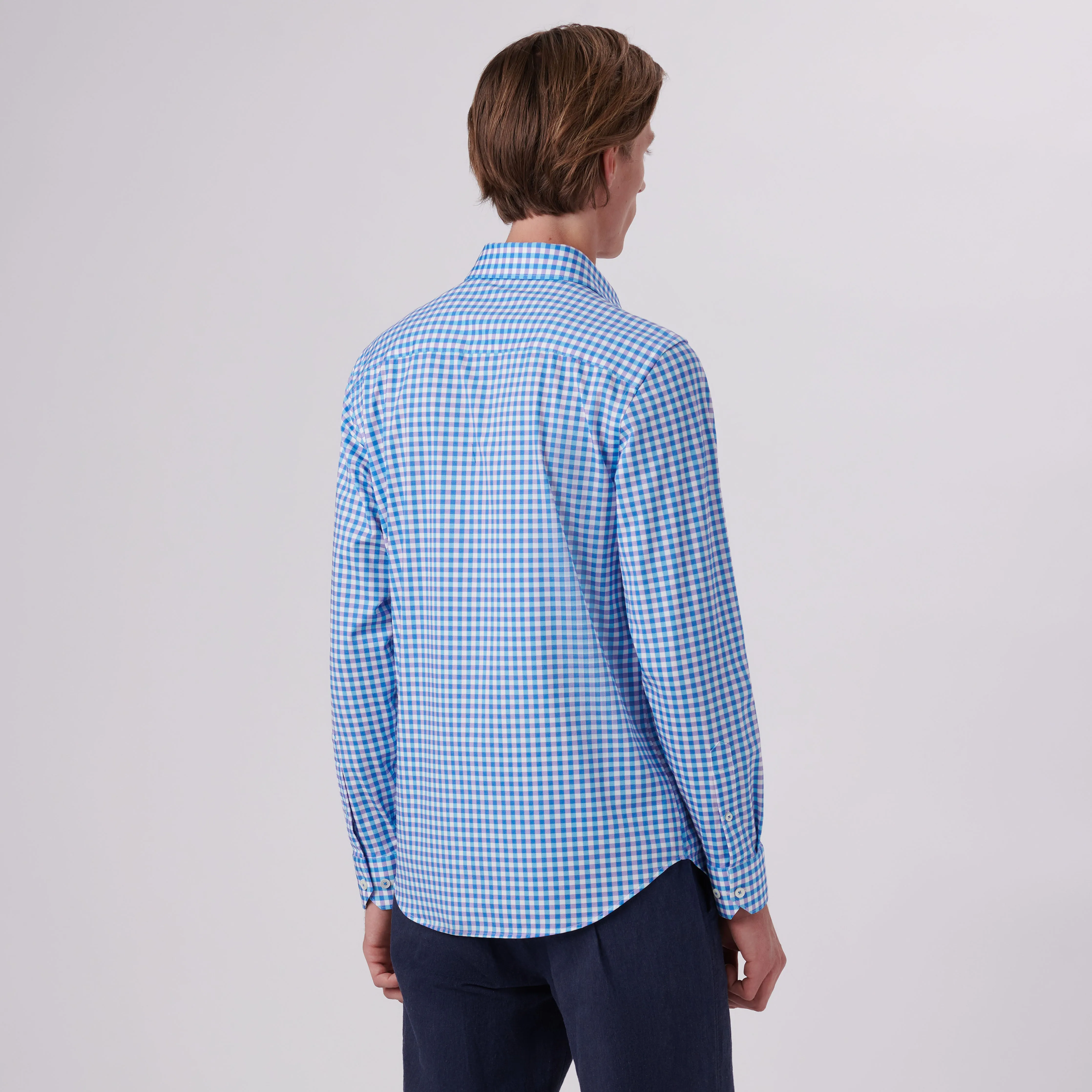 James Gingham Check Print OoohCotton Shirt sold by Bugatchi product image thumbnail 4