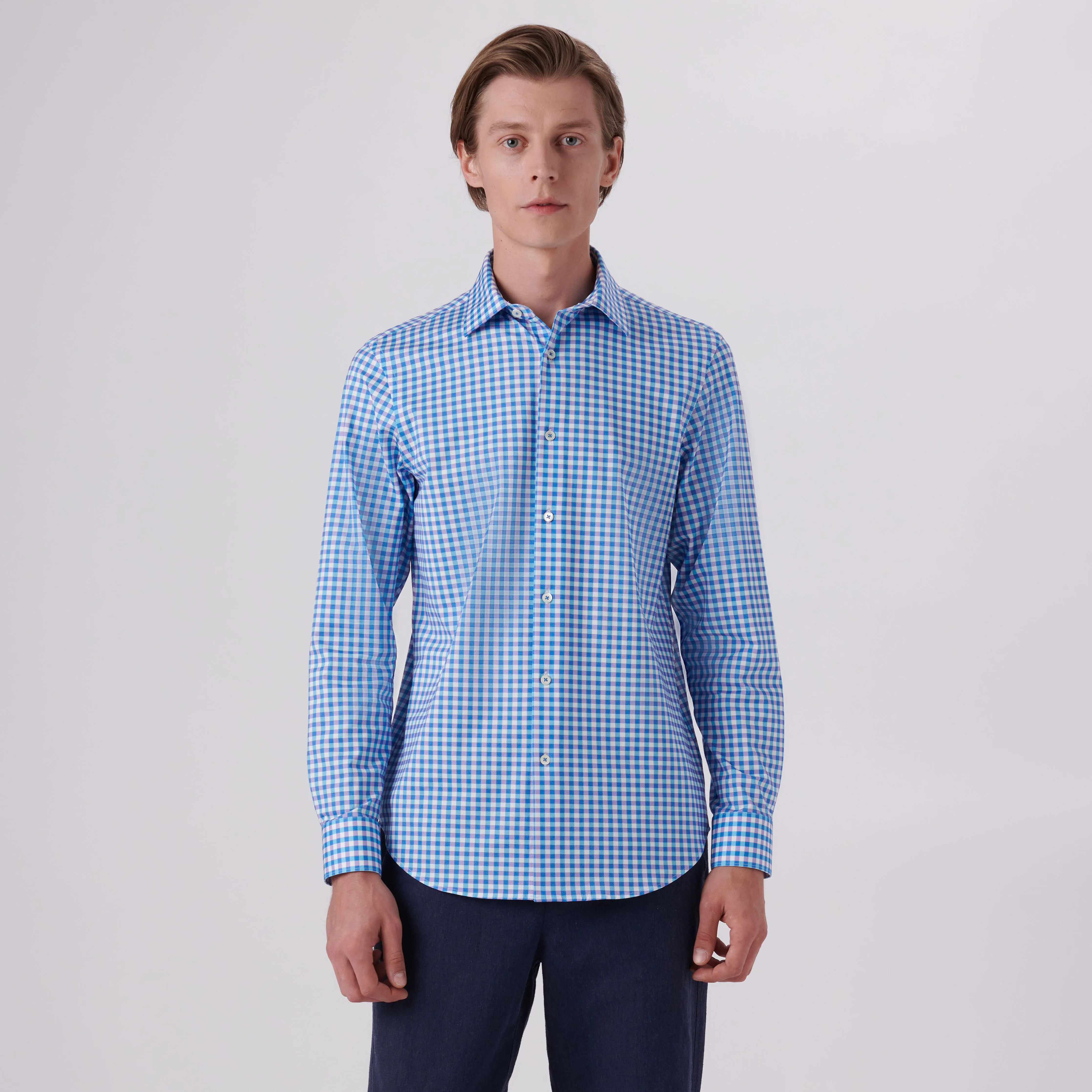 James Gingham Check Print OoohCotton Shirt sold by Bugatchi product image thumbnail 2