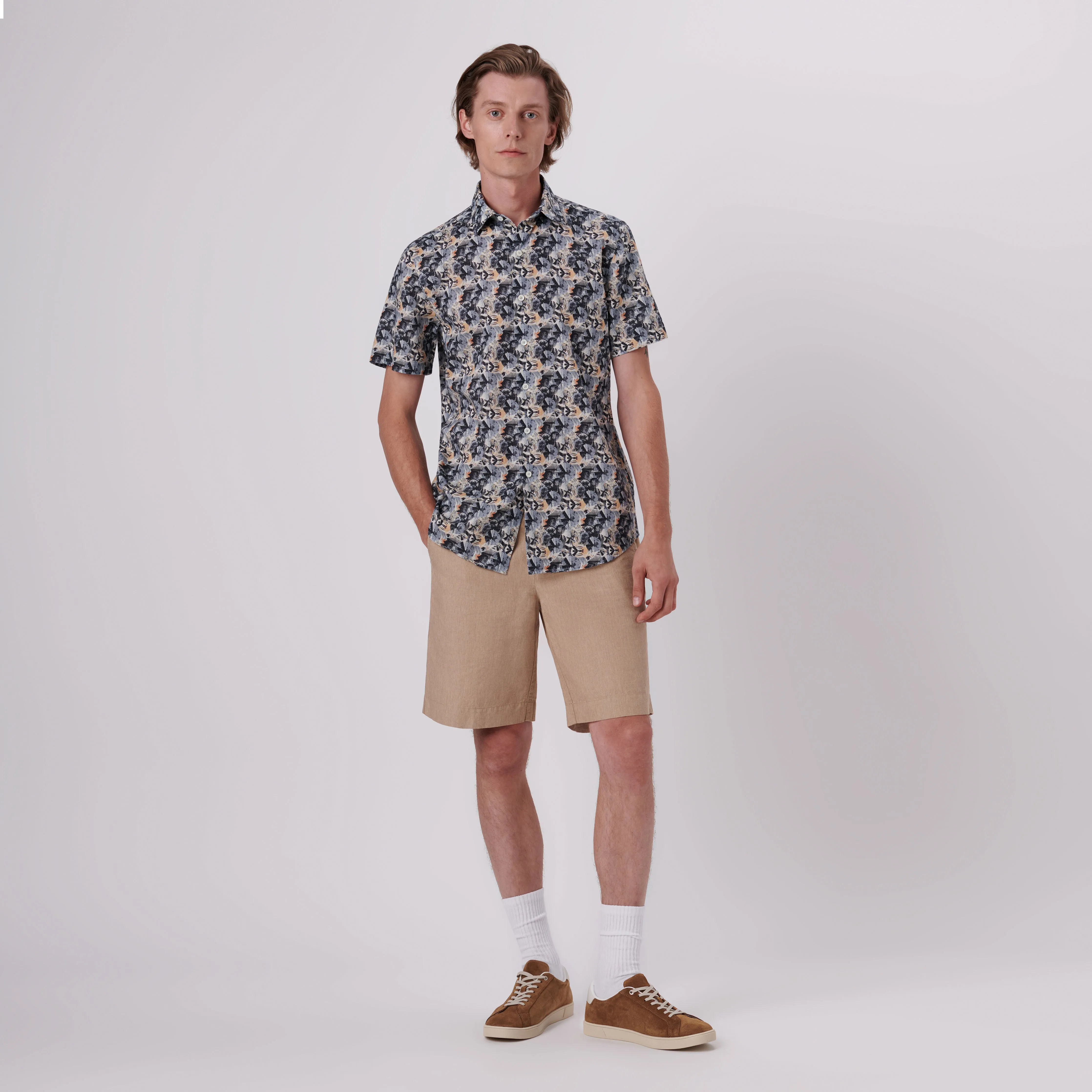 Orson Abstract Print Short Sleeve Shirt sold by Bugatchi product image thumbnail 5