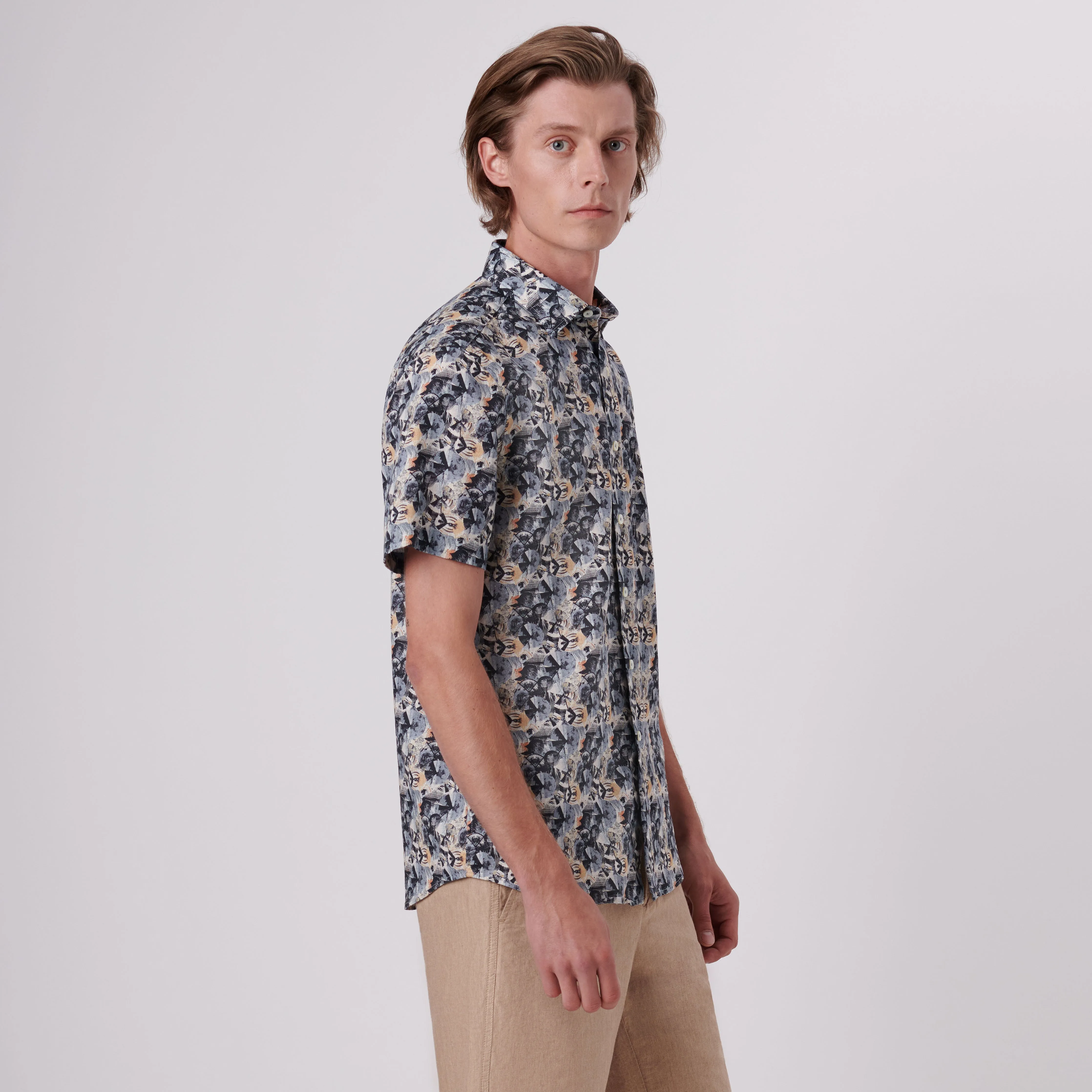 Orson Abstract Print Short Sleeve Shirt sold by Bugatchi product image thumbnail 3