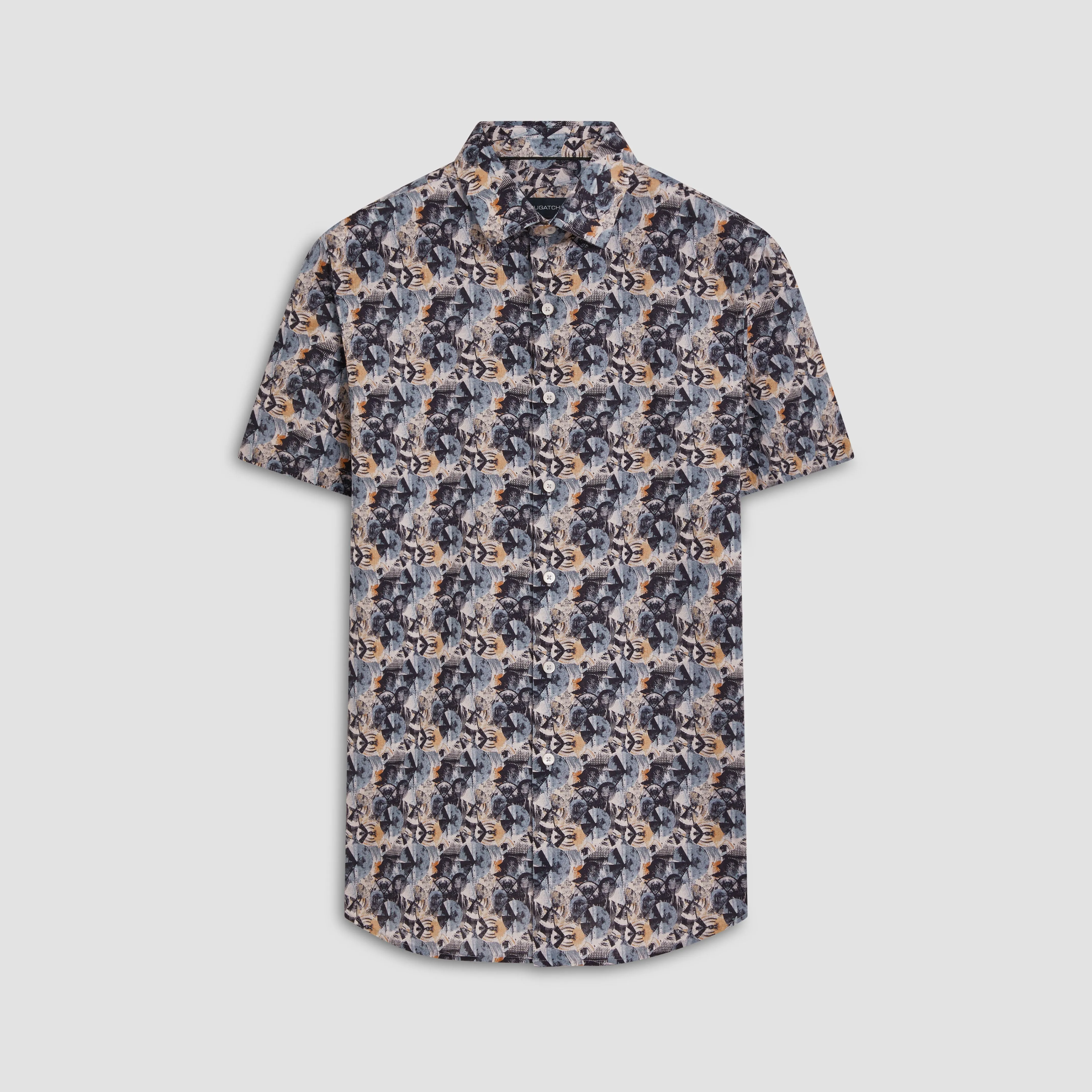 Orson Abstract Print Short Sleeve Shirt sold by Bugatchi