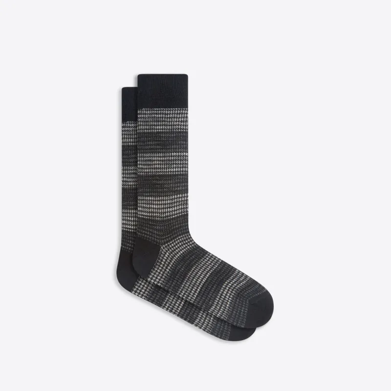 Hound's Tooth Check Mid-Calf Socks sold by Bugatchi
