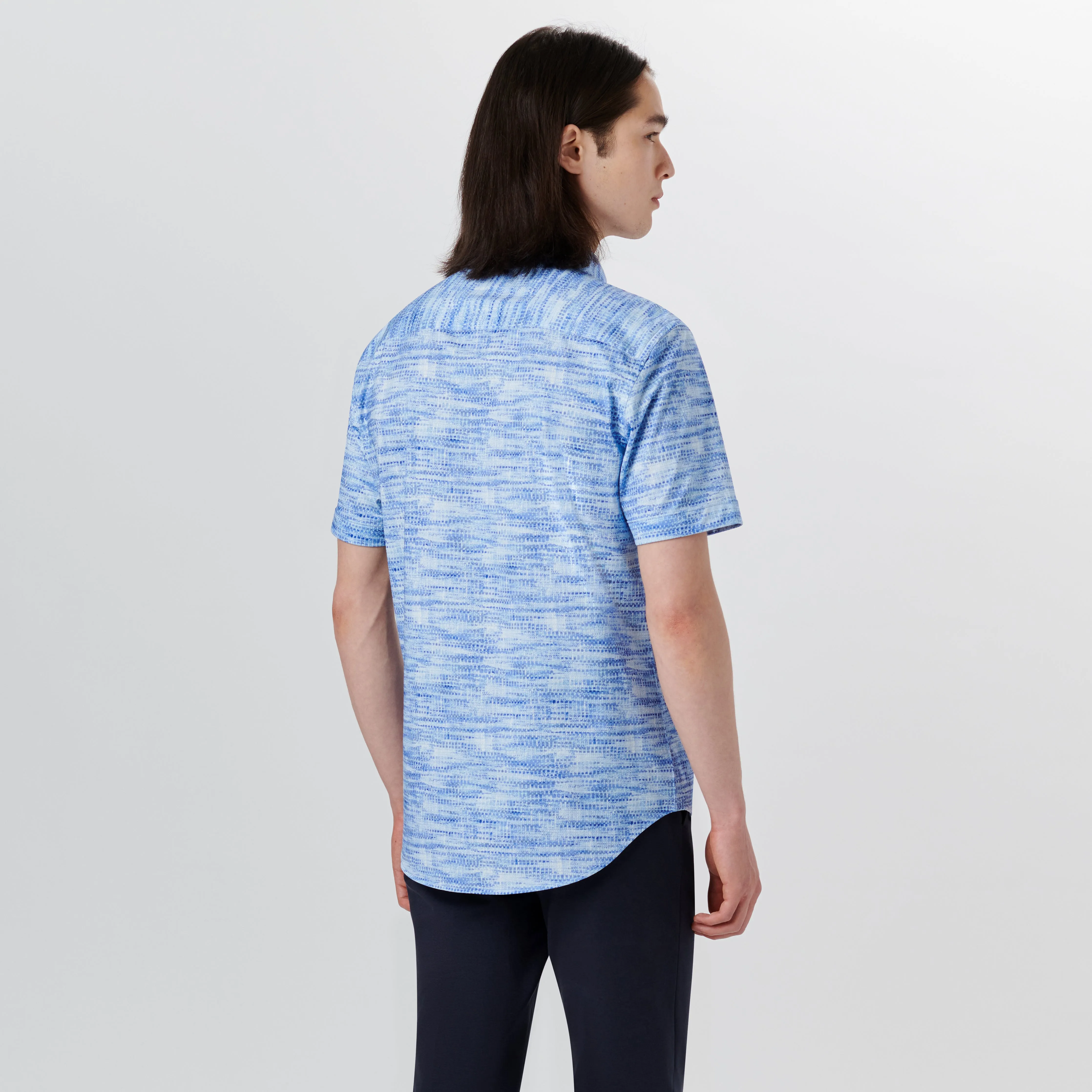 MILES Abstract Print OoohCotton Short Sleeve Shirt sold by Bugatchi product image thumbnail 4