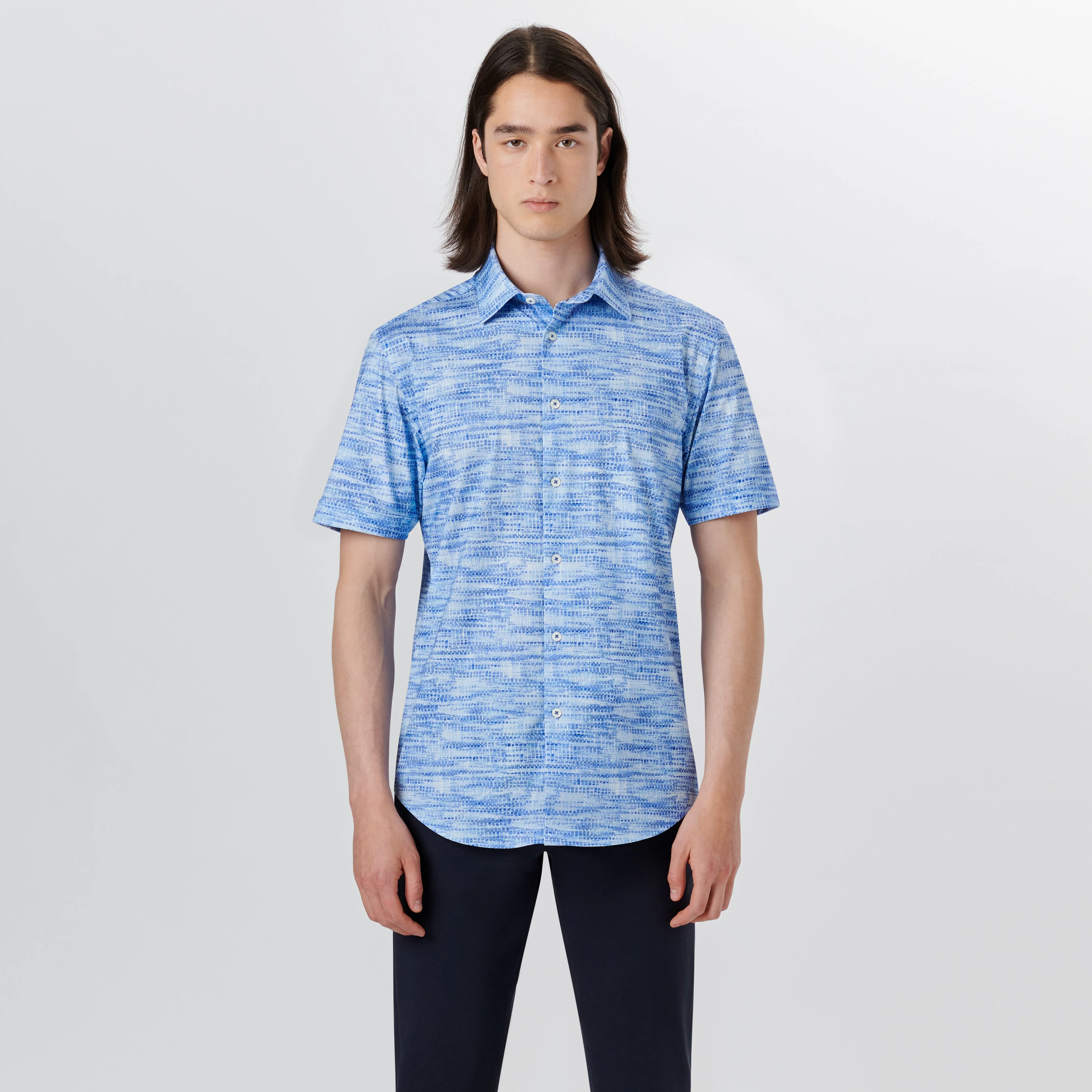 MILES Abstract Print OoohCotton Short Sleeve Shirt sold by Bugatchi product image thumbnail 2